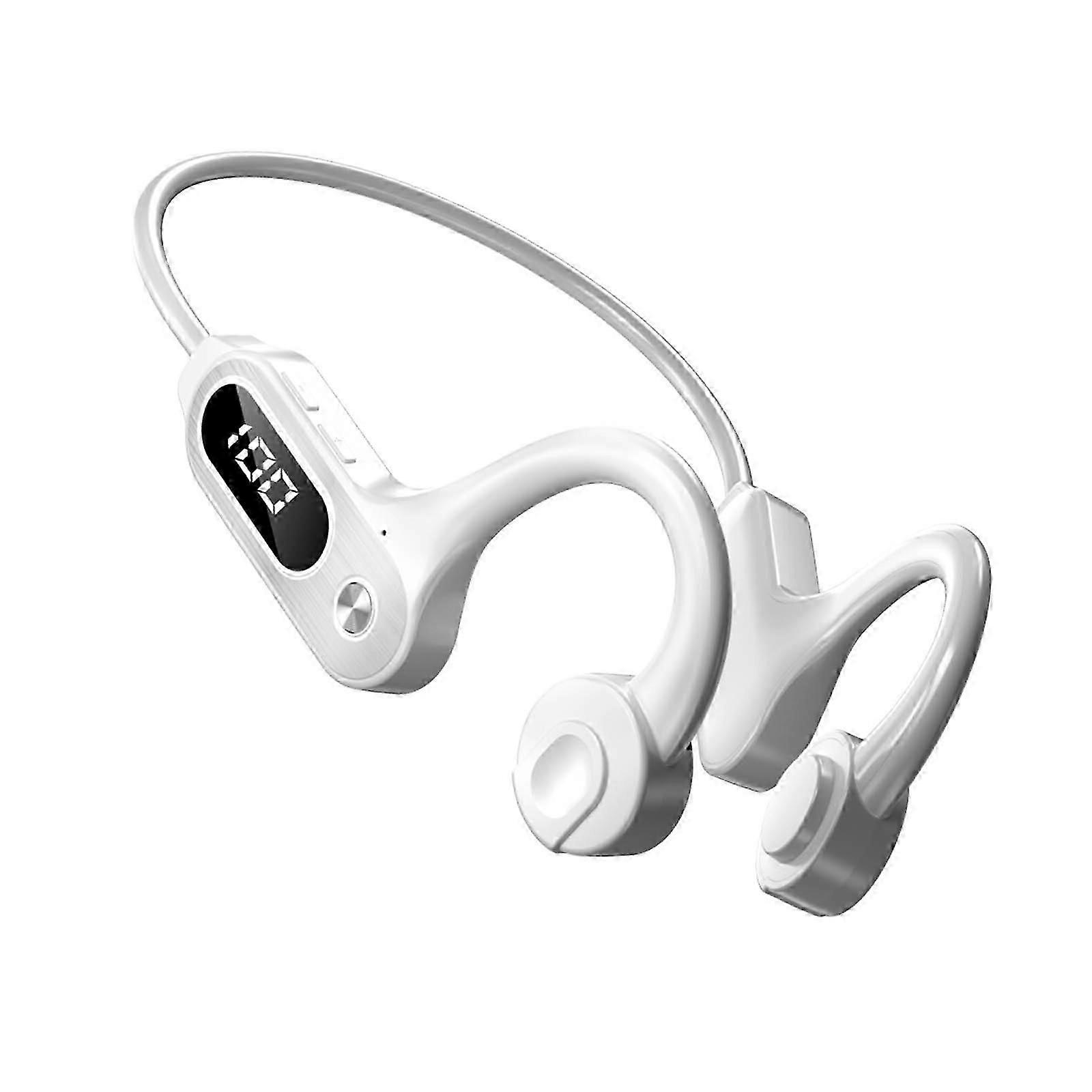 Open Ear Headphones, With Digital Display Wireless Ear Hook Pluggable Sports Air-Conduction Headphones Bluetooth 5.3 Headset With Mic For Running, Dri