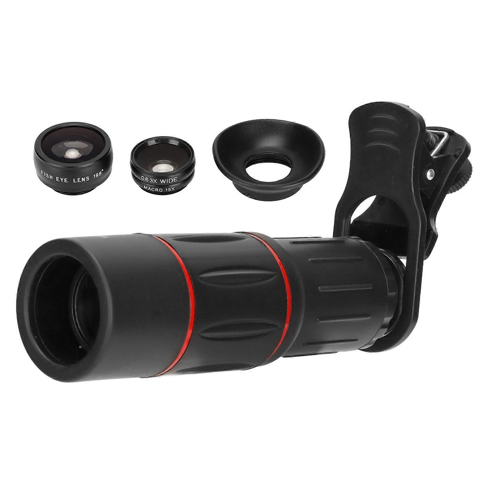 4 in 1 Handy Kamera Objektiv Kit 18X Tele Fisheye Makro Weitwinkel