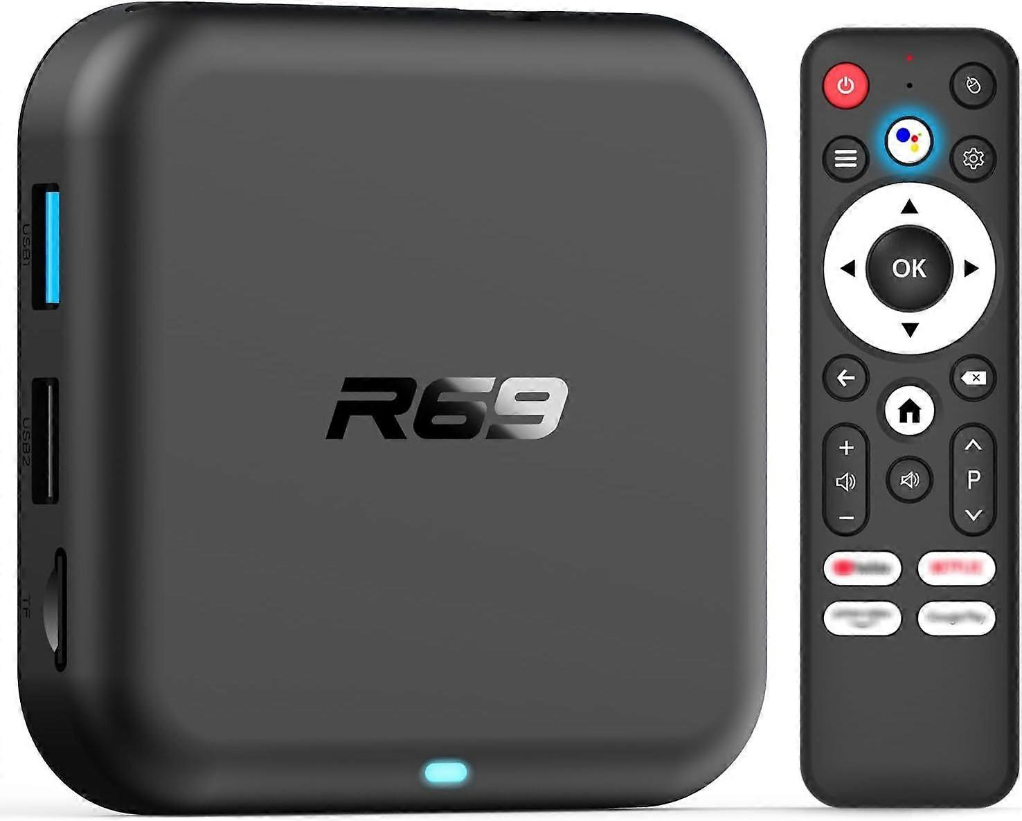 Android 14.0 TV Box 2025, Android Box 2GB RAM 16GB Flash RK3518 Quad-Core Wi-Fi 6 Dual-Band(Black)