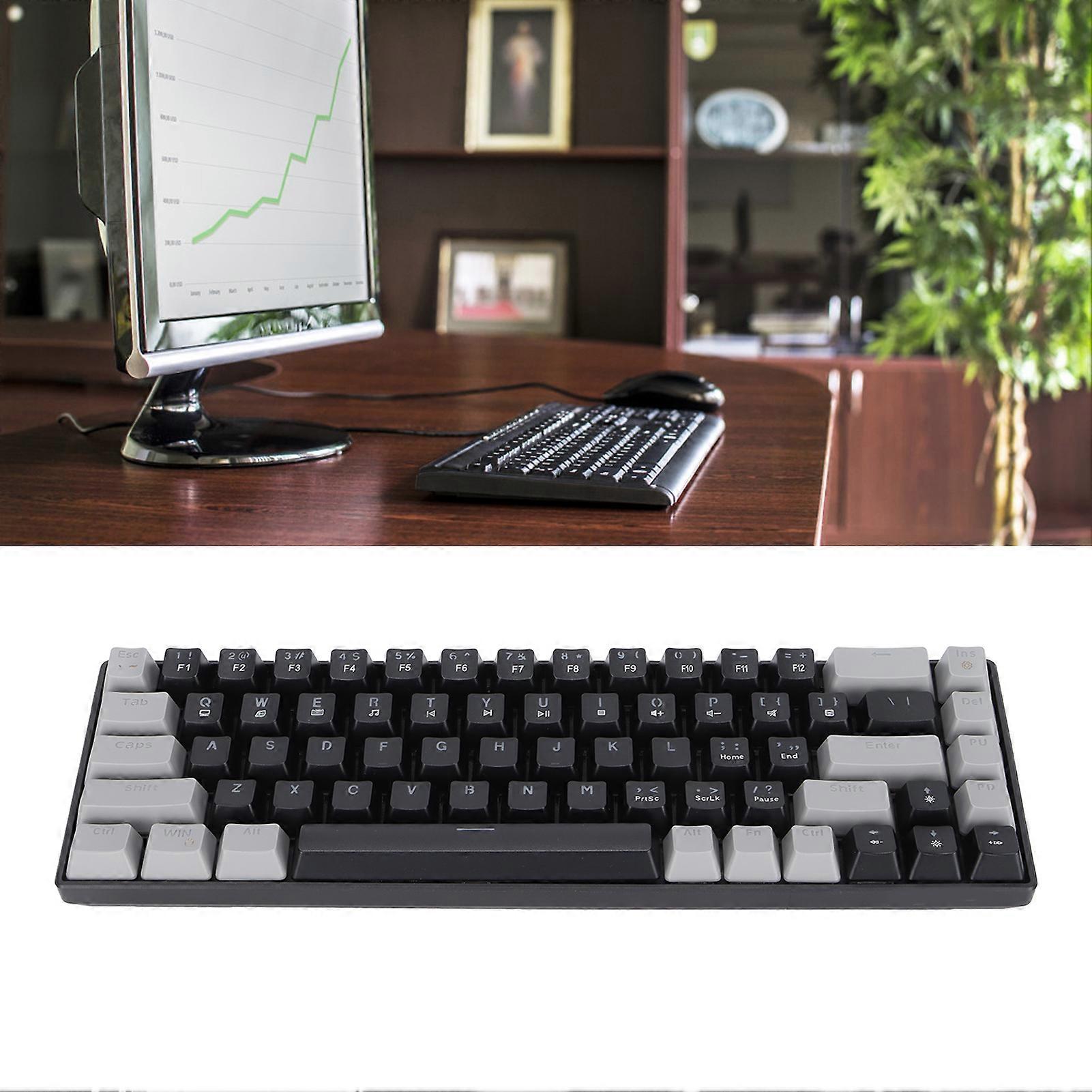 HXSJ V800 68-Key Mechanical Keyboard RGB Backlit Red Green Shaft
