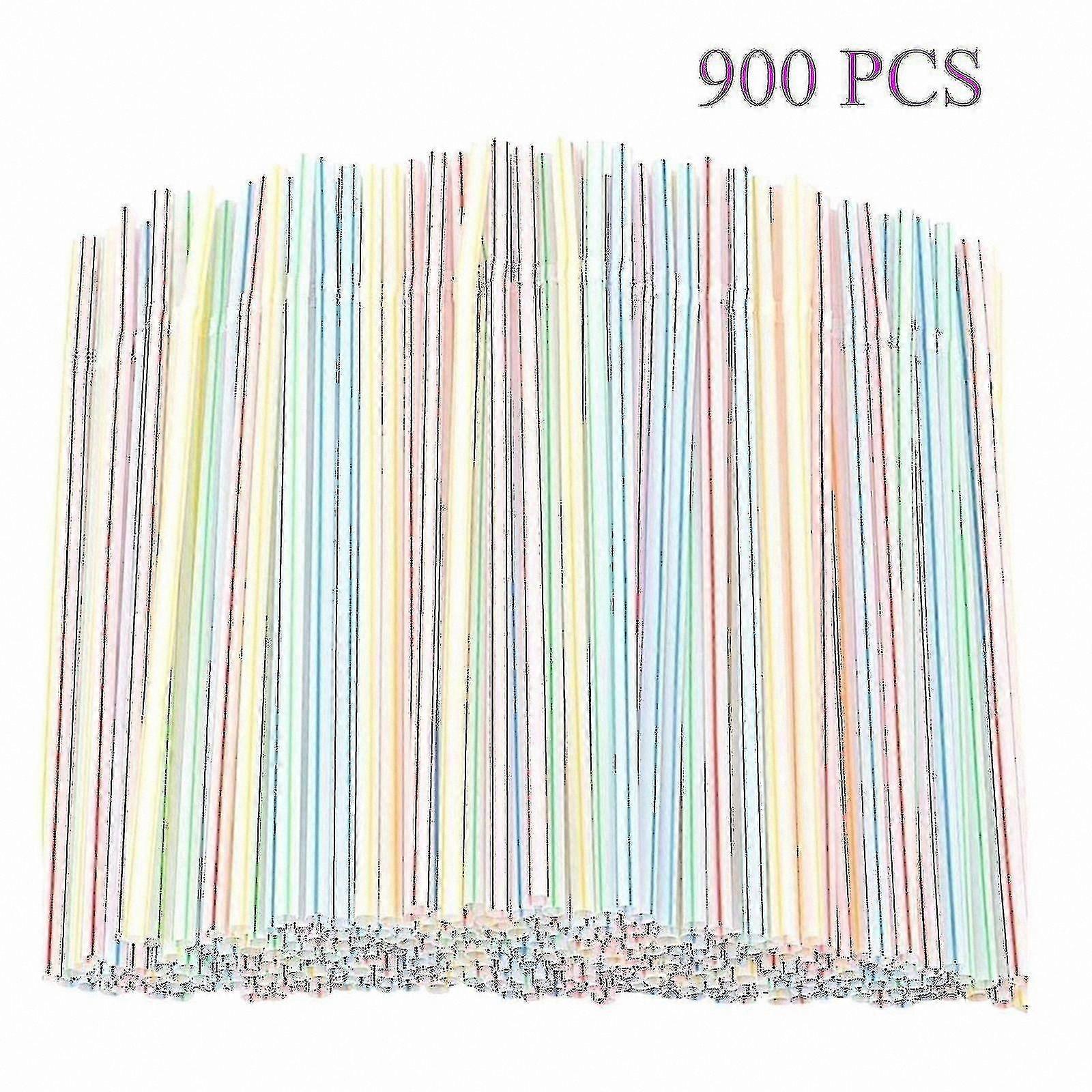 900 Count Single-Use Plastic Straws for Parties, Bars, Beverage Shops, and Home Use