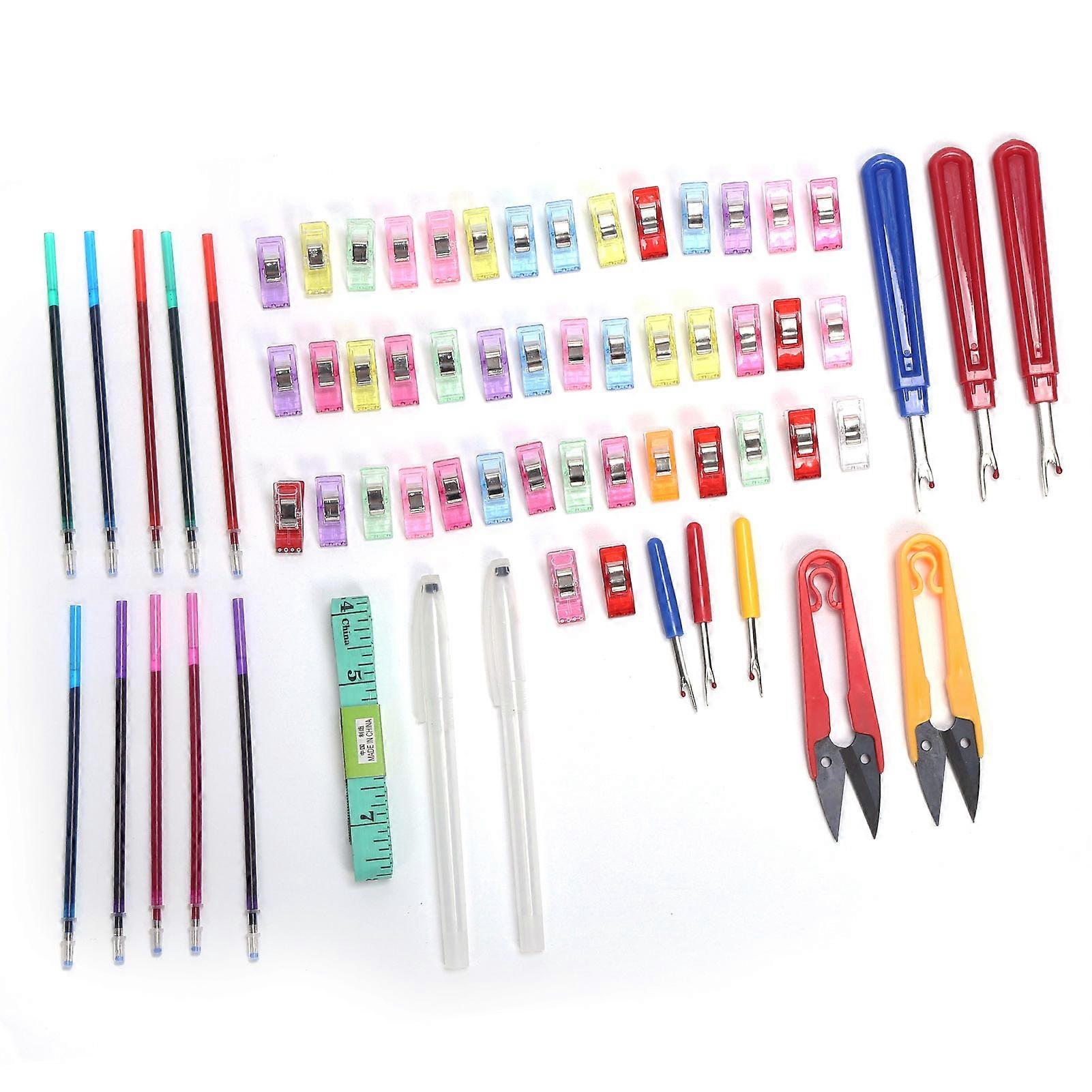 Sewing Tools Set with Colored Plastic Handles for DIY Crafts