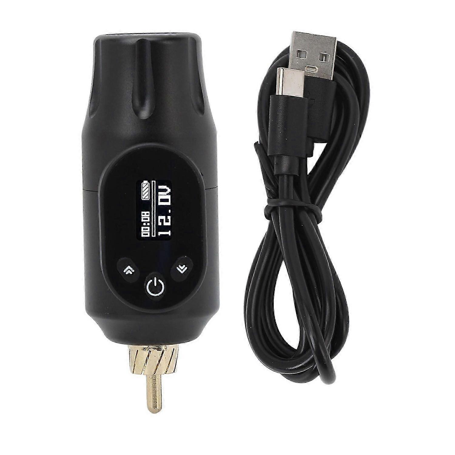 2025 Latest Model Wireless Tattoo Power Supply Fast Charging OLED Display RCA ...