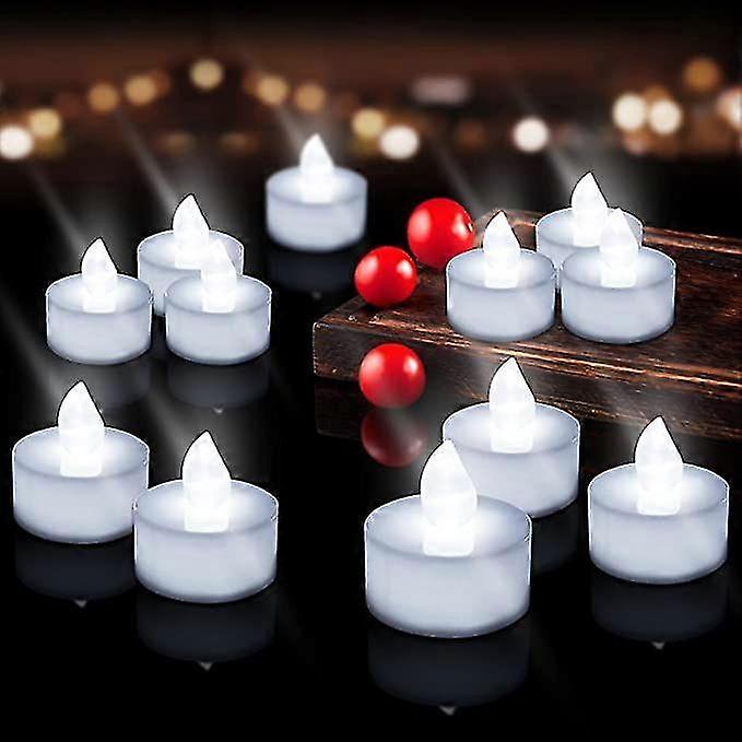 Flameless LED candles for home decor - flickering tealights set of 24
