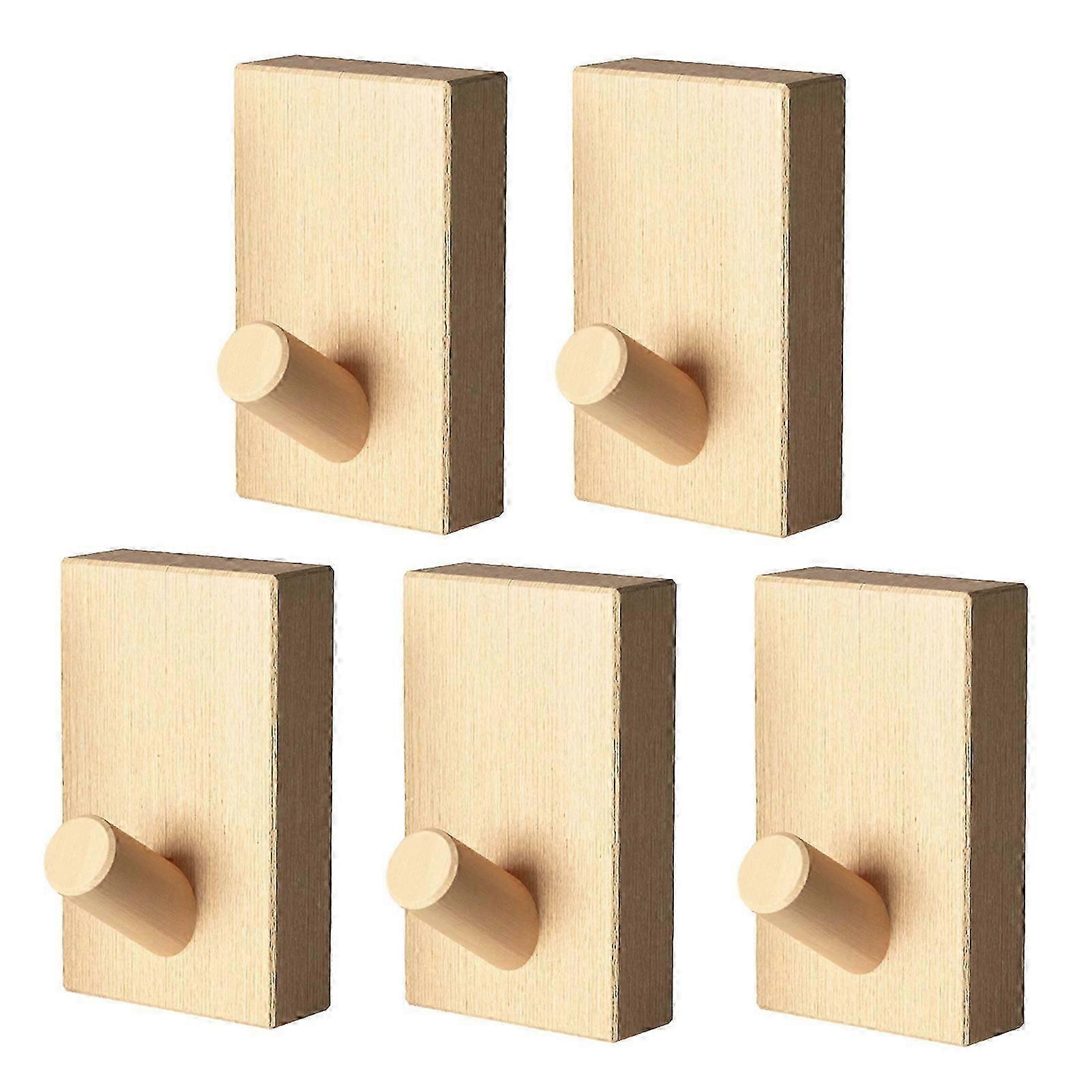 Wooden Wall Hook No Drilling Coat Hook for Home
