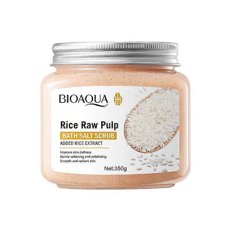 Rice Raw Pulp Bath Salt Scrub 350g with Rice Extract - Gentle Exfoliating Body Scrub for Deep Cleanse, Brighten Dull Skin, Tender & Smooth Skin Care f