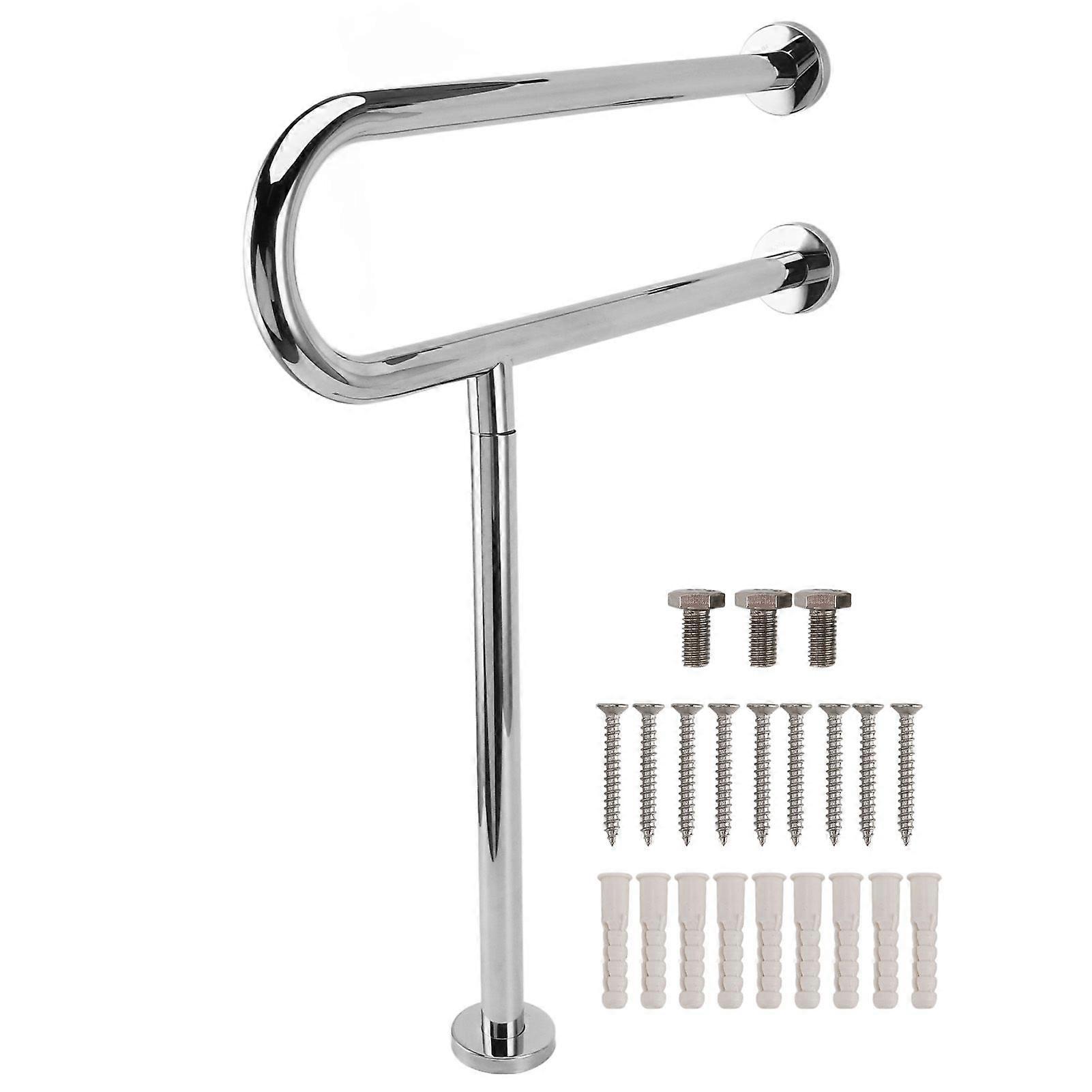 Handicap Grab Bars for Bathroom 27.6 Inch Toilet Safety Handrail Stainless Steel Hand Support Rail for Seniors Elderly Disabled Mounted Bath Grips