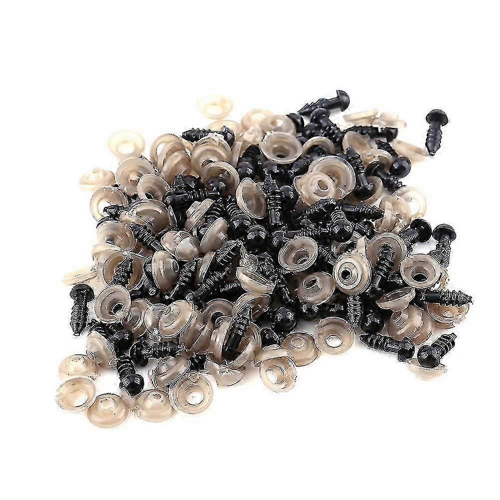 Doll Eyes, 100pcs 6mm/0.24in Plastic Doll Safety Eyes, Black Stuffed Crochet Eyes Solid Round Diy Making Knitted Plush Stuffed
