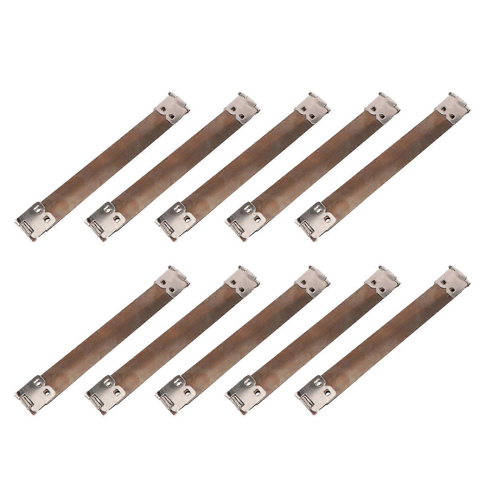 Internal Handbag Flex Frame Clasp Closure For Purse Handbag Hinges Spring Clip Iron Silver 12x1.4x0.5cm 10Pcs