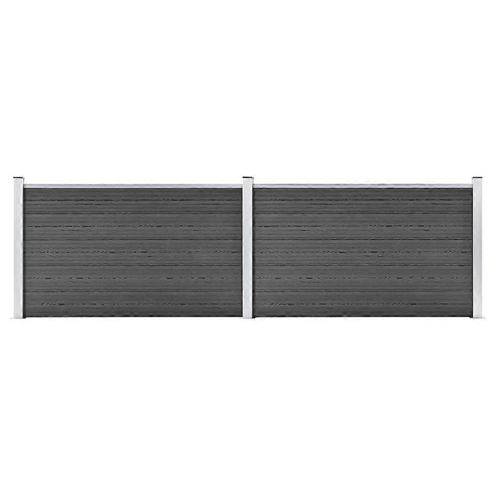 Zaunelement Set WPC 353x105 cm Schwarz