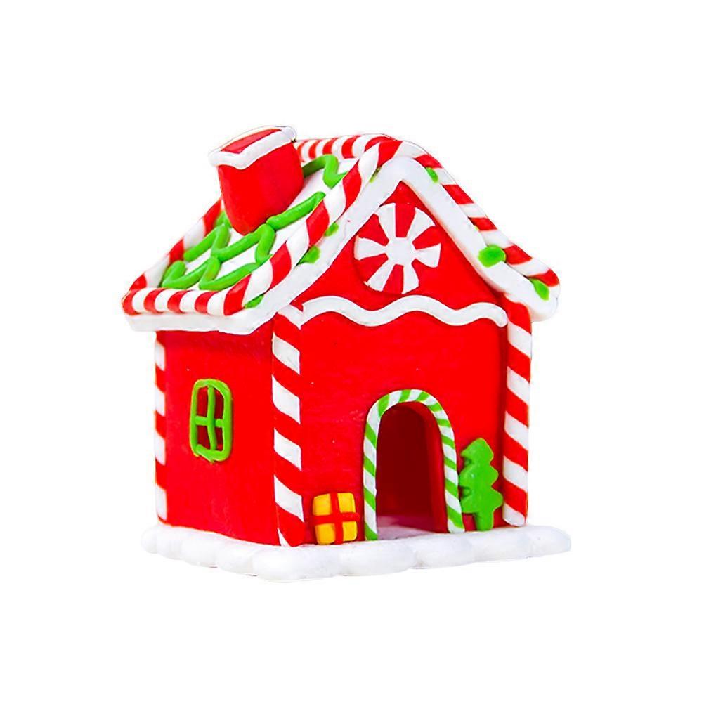 Red Christmas Tree Cabin Adornment for Decoration Small House Adornment