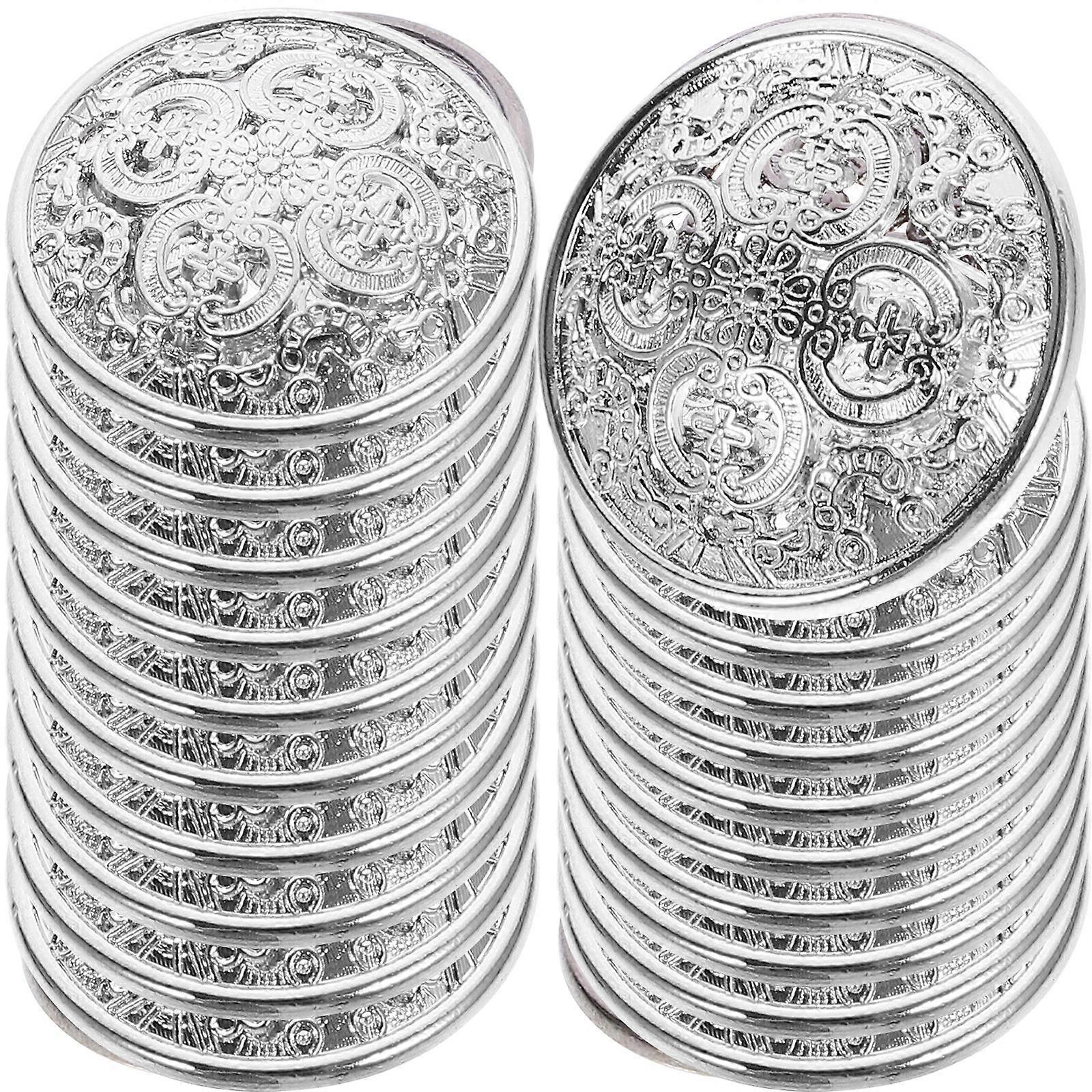 100Pcs Metal Sewing Buttons for Crafts Silver Clothes Button DIY