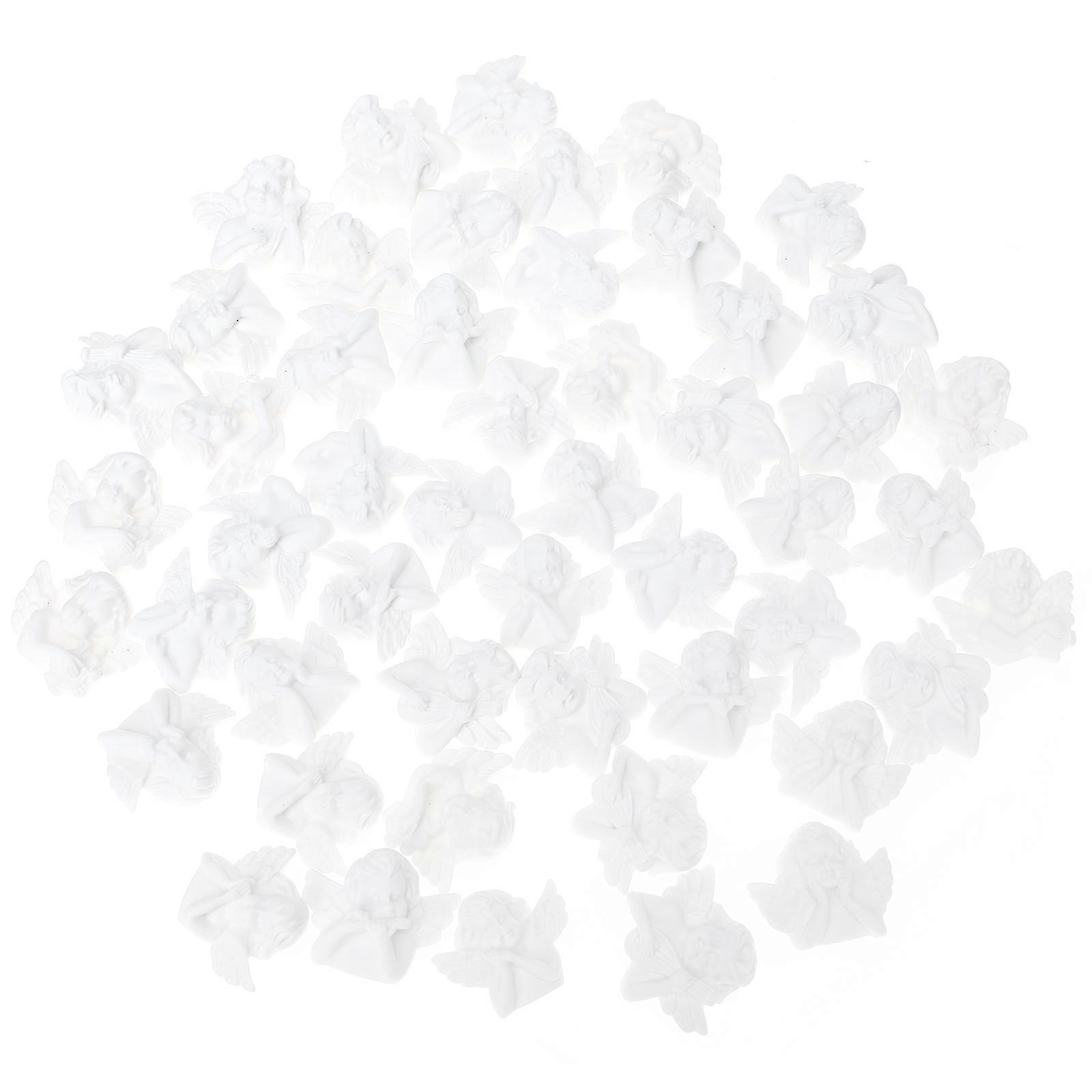 Flatback Charms for Crafts Angel Flatback Charm for Diy Projects White Resin Durable Material 50Pcs