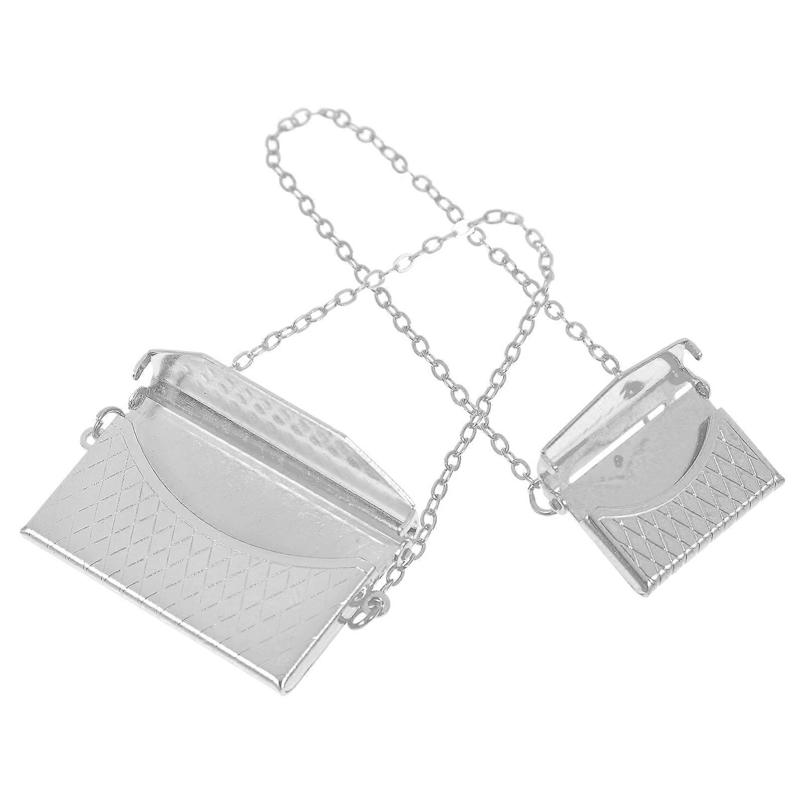 Dollhouse Decoration 2Pcs Miniature Alloy Shoulder Bag Accessories for Decor