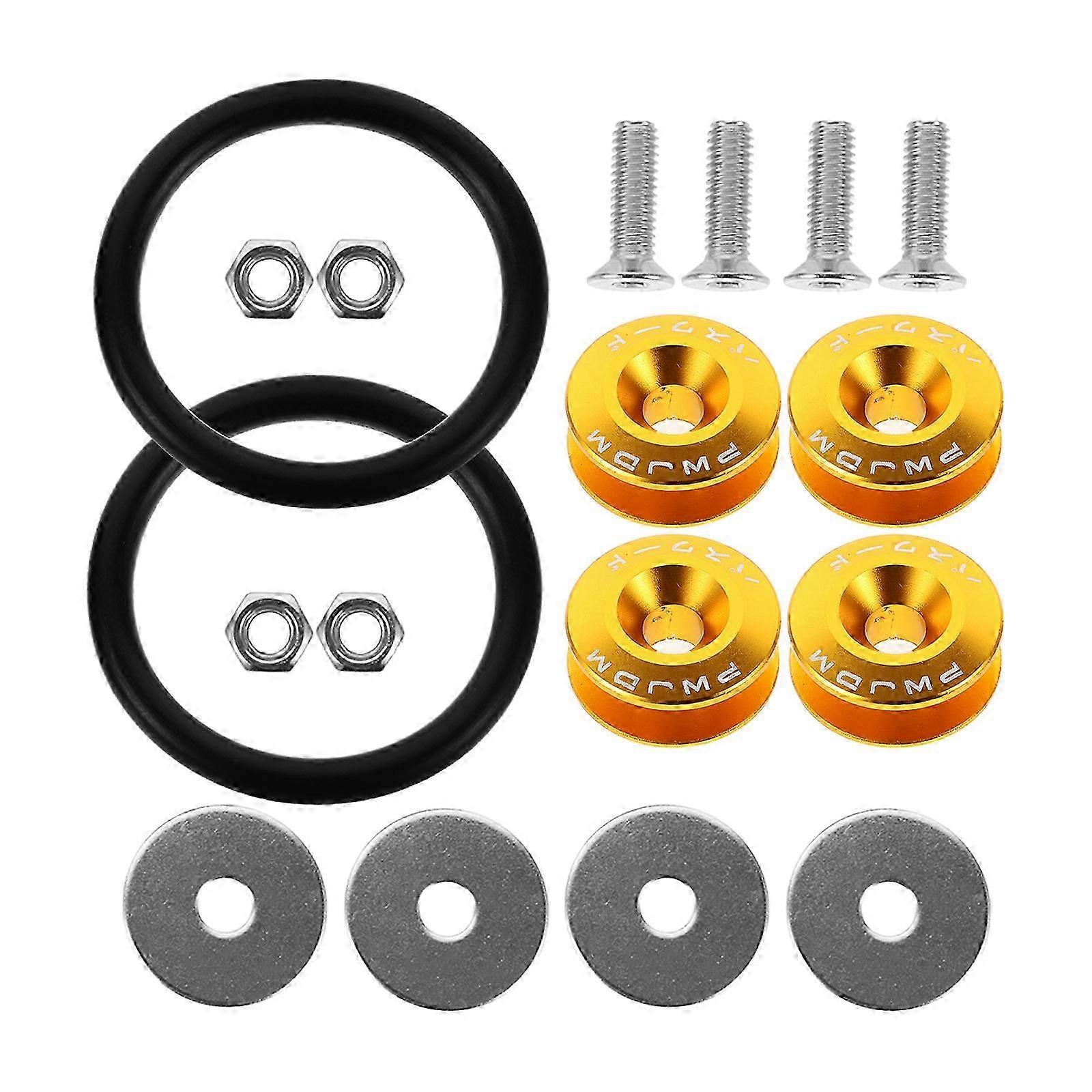 Universal Car Bumper Reinforcement Gasket Washer Kit with Retainer Clips, Fasteners & Bolts for Front & Rear Auto Bumpers