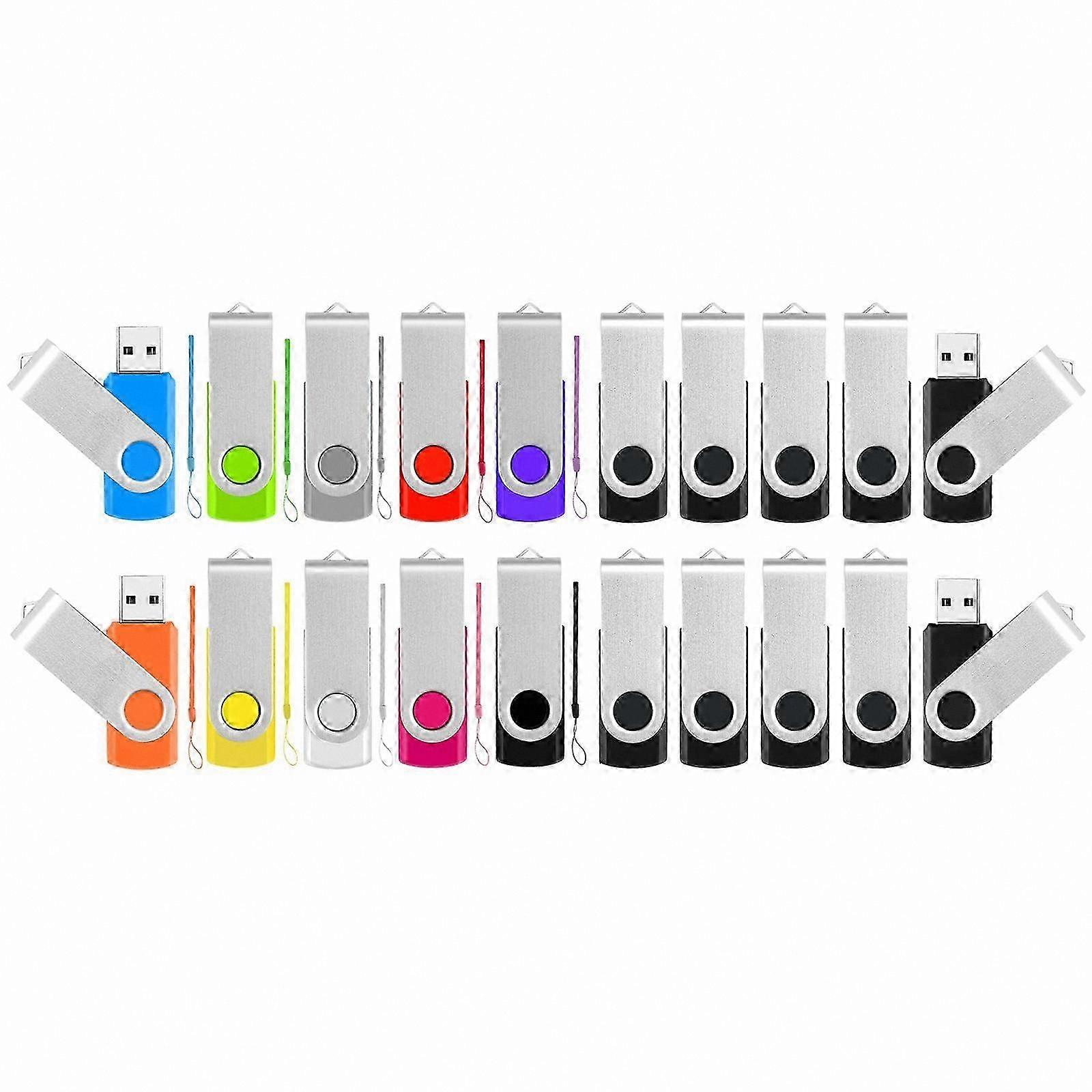 10 USB 4GB Memory Sticks in Black & Assorted Colors