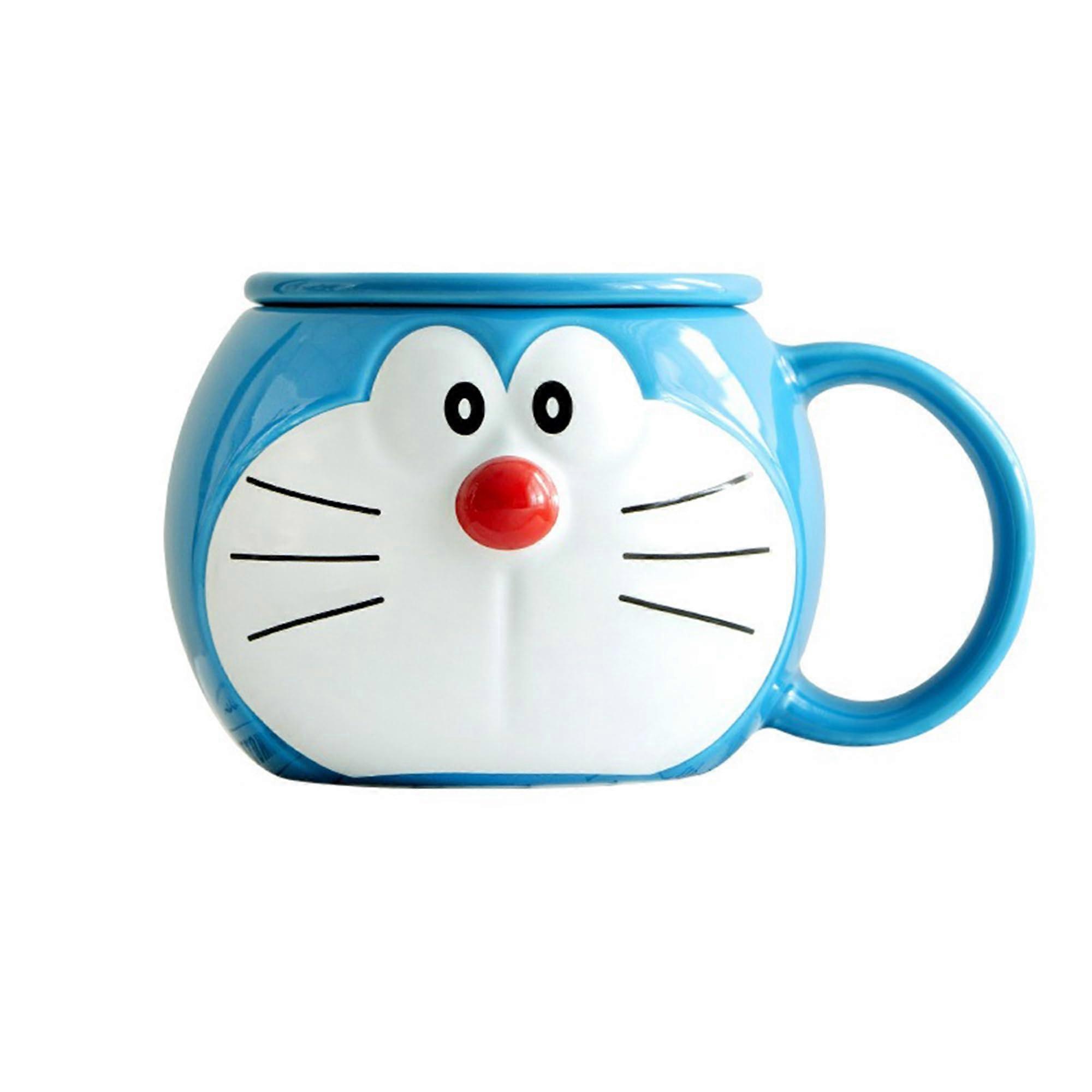Ceramic Mug 16.17oz/480ml Blue Robot Cat Anime Coffee Cup Dishwasher Microwave Safe