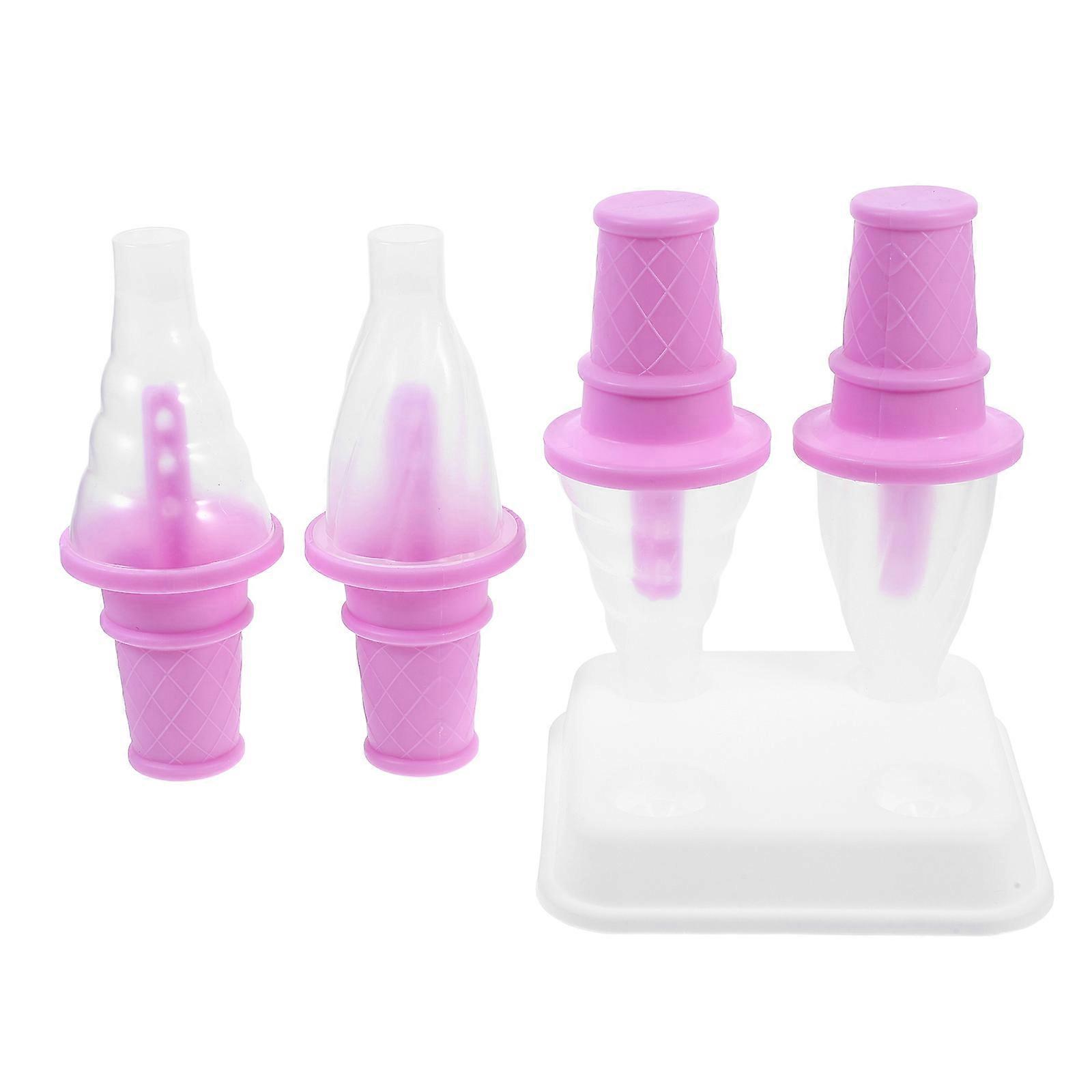 Ice Cream Popsicle Molds For Kids Cone Shaped DIY Ice Cream Maker Violet Reusable 1 Set
