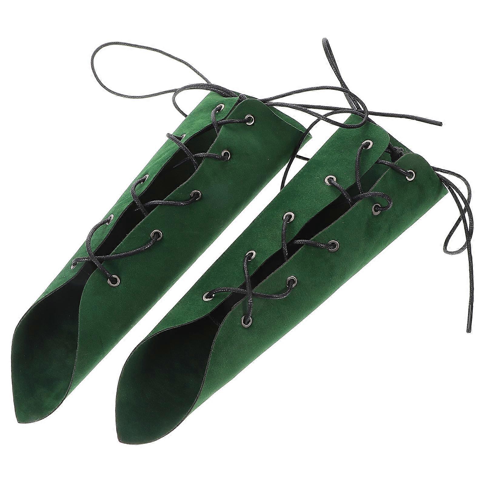 Steampunk Suede Gloves for Cosplay with Adjustable 3Pairs Green