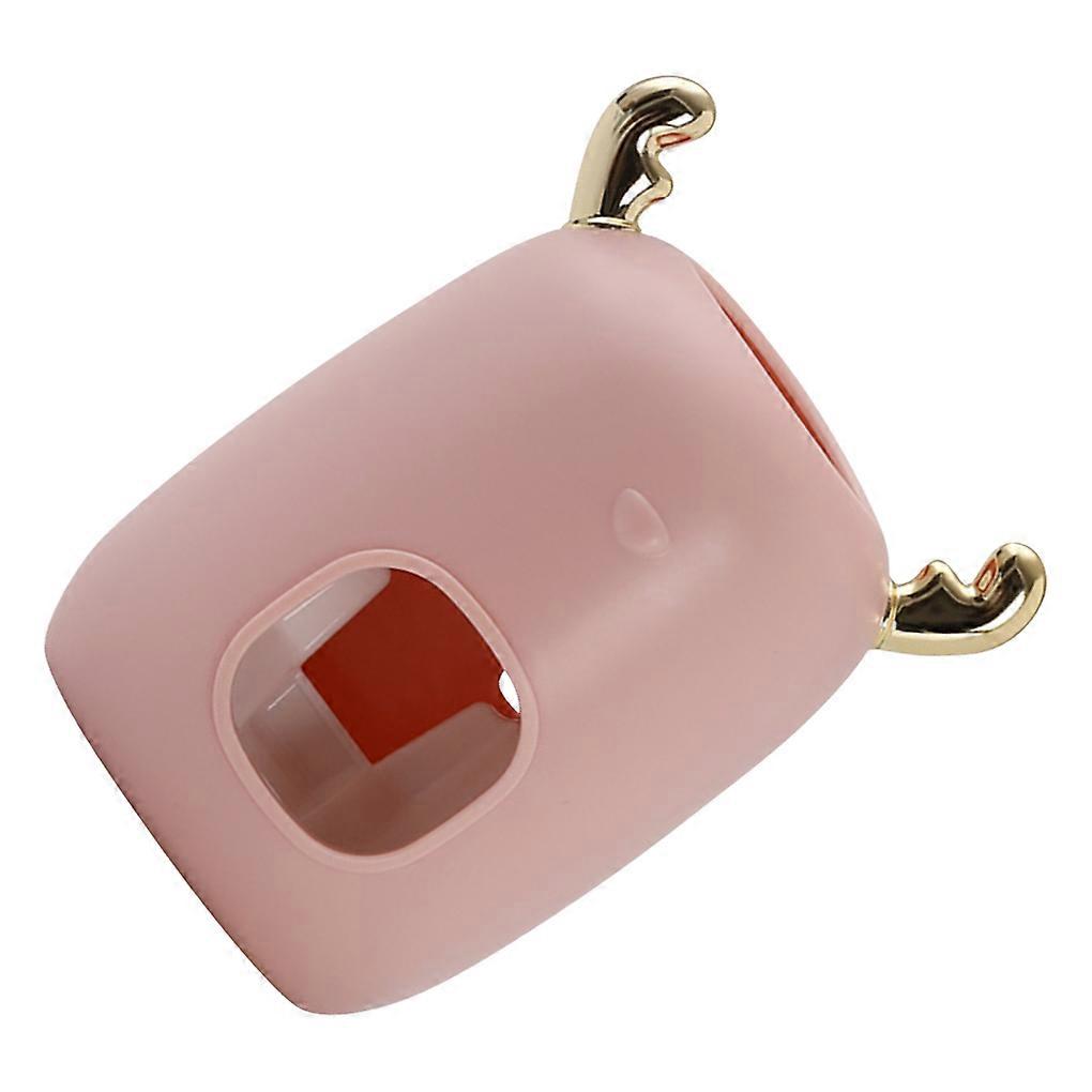 Toothpaste Squeezer Wall Mounted Toothpaste Dispenser Plastic Hanging Tube Squeezer for Bathroom, Pink
