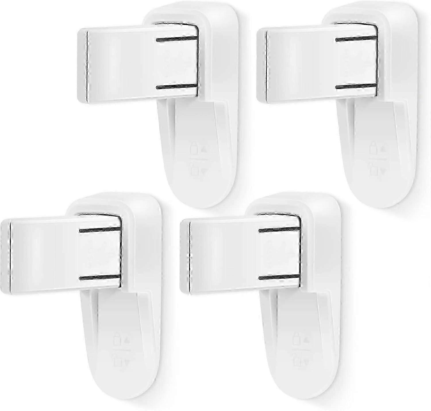 Baby Safety Locks with Adhesive Door and Window Stoppers - No Tools or Drills Needed 4 Pack
