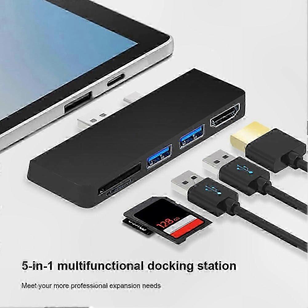 5-in-1 USB Docking Station for Laptops with 4K HDMI, USB 3.0 Ports, and Memory Card Reader Slot