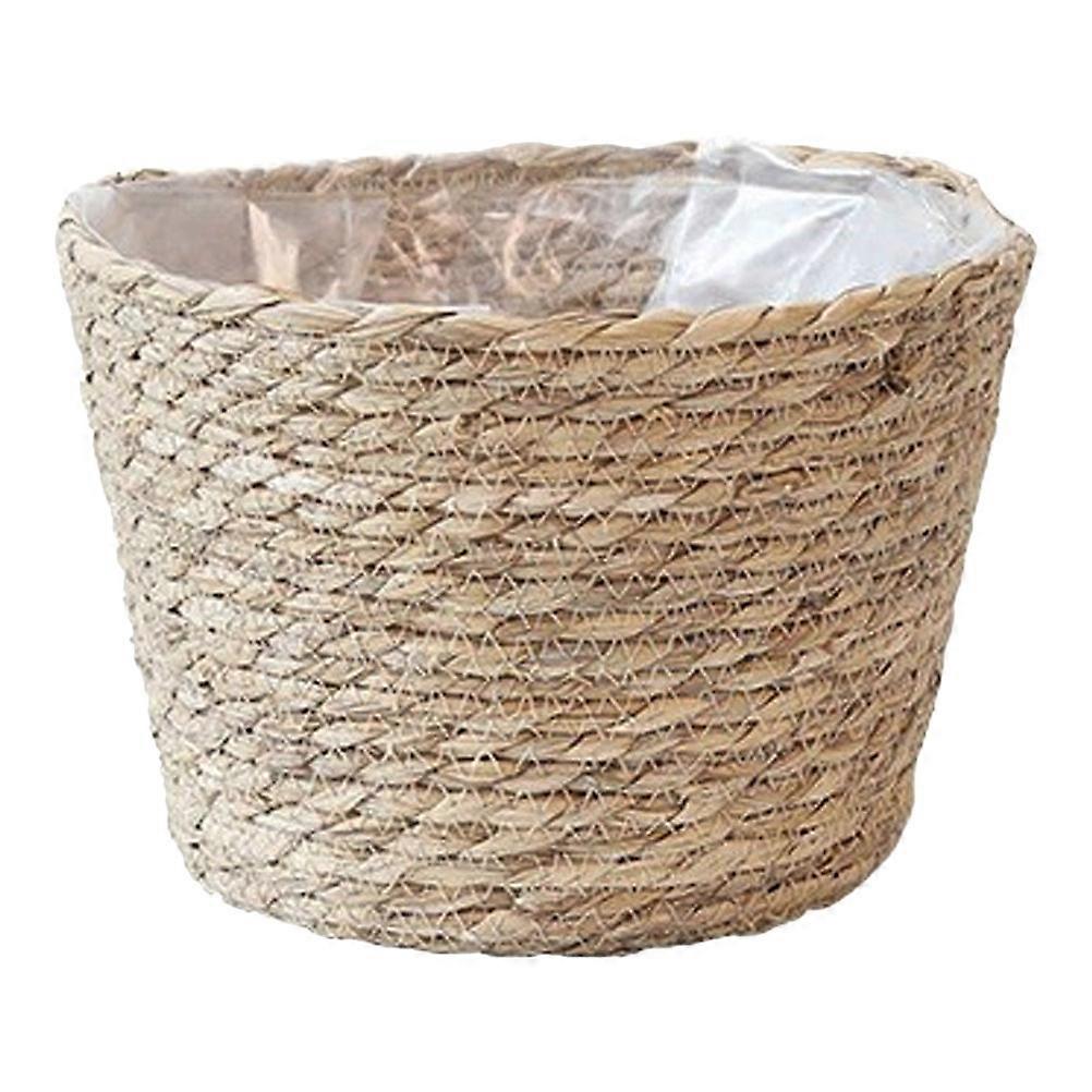 Wicker Planter Basket for Gardening with 2Pcs Durable Seagrass Storage Baskets