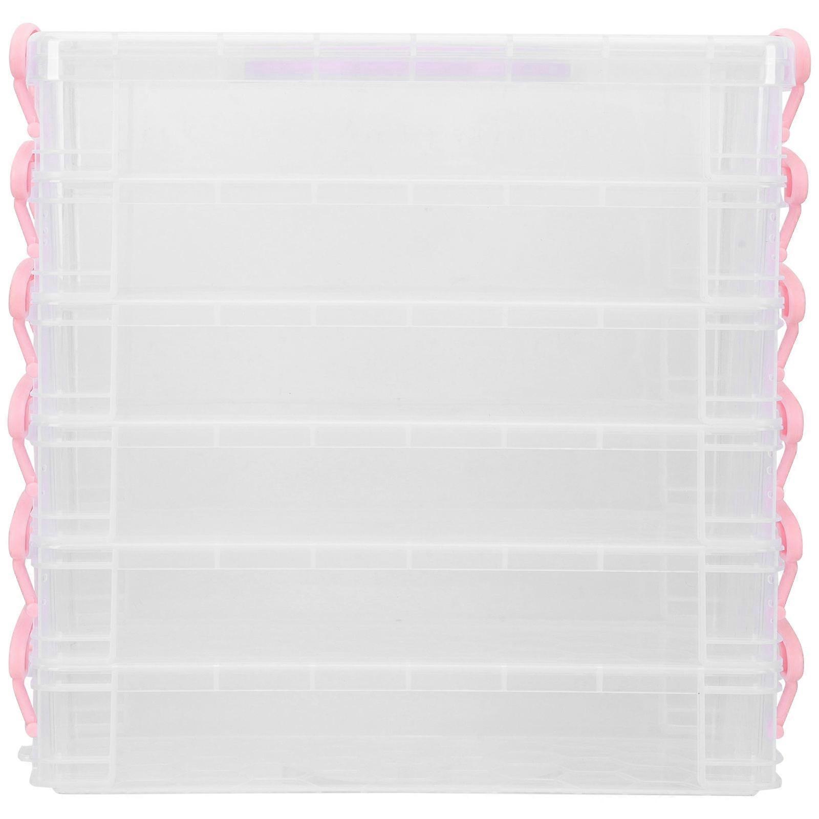 Transparent Pencil Case for Storage Use 5Sets Portable Stackable Pen Box