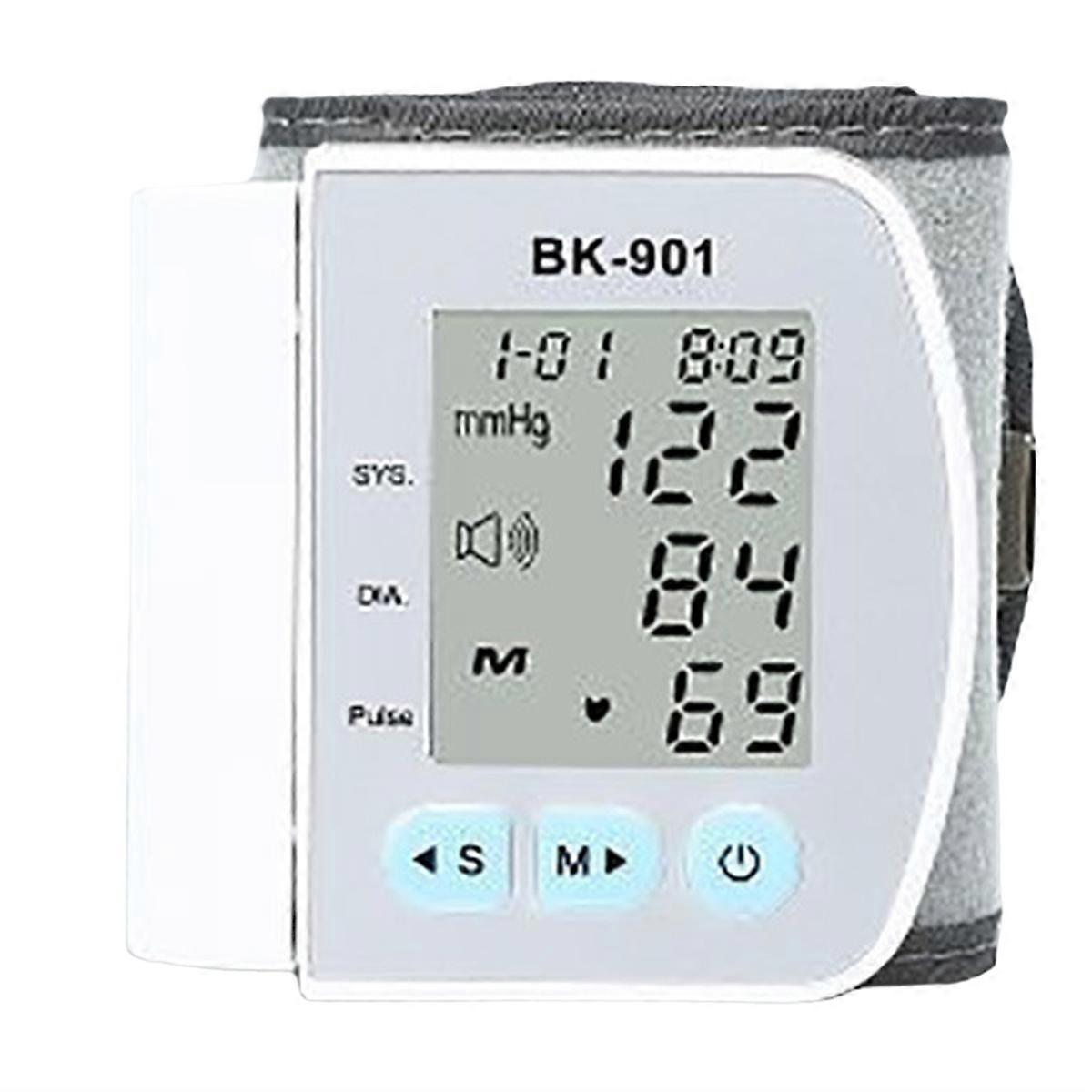 English Voice Broadcast Smart LCD Screen Wrist Blood Pressure Monitor Digital Automatic BP Tonometer Heart Rate
