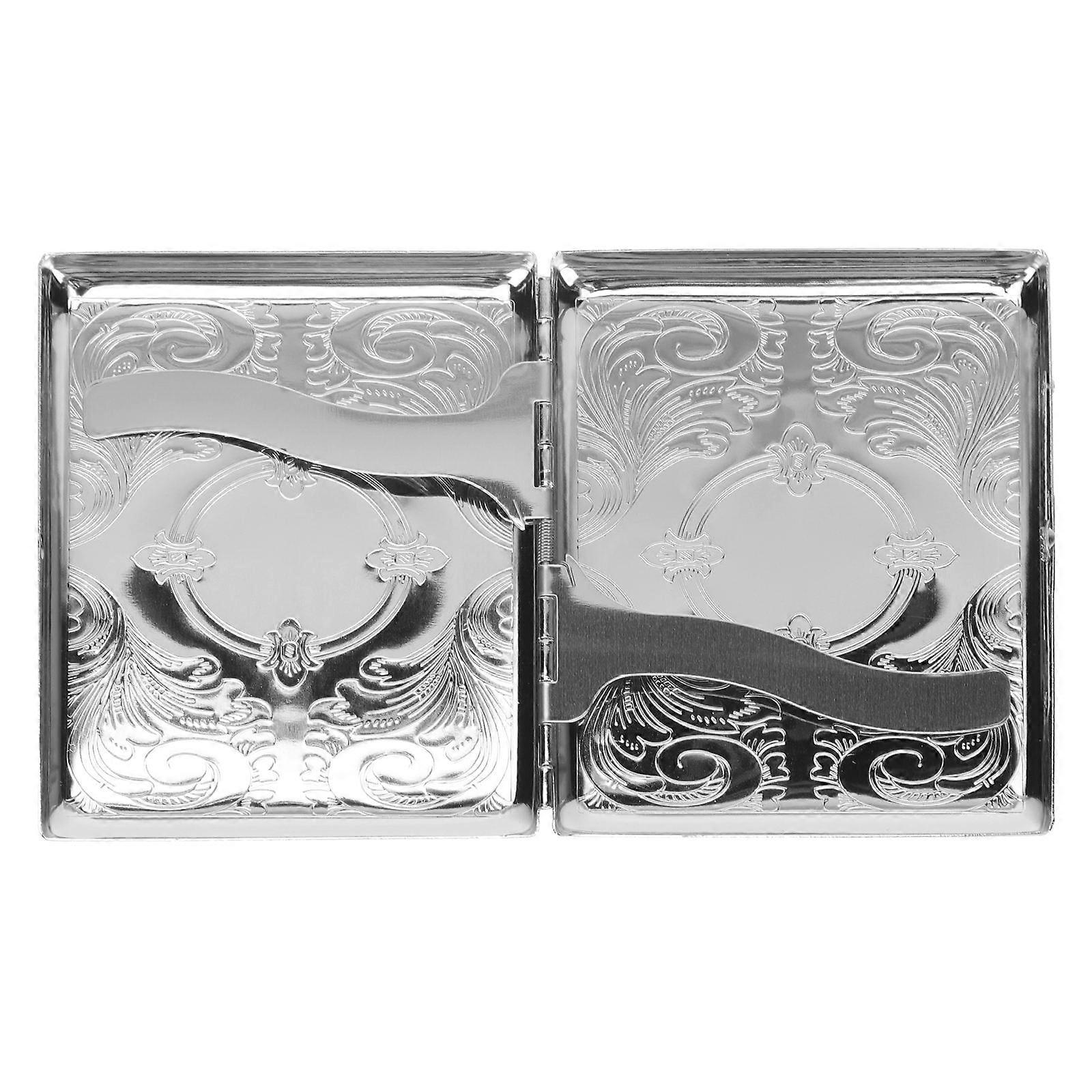 1Pcs Silver Case Stainless Steel for Storage Portable Automatic Opening