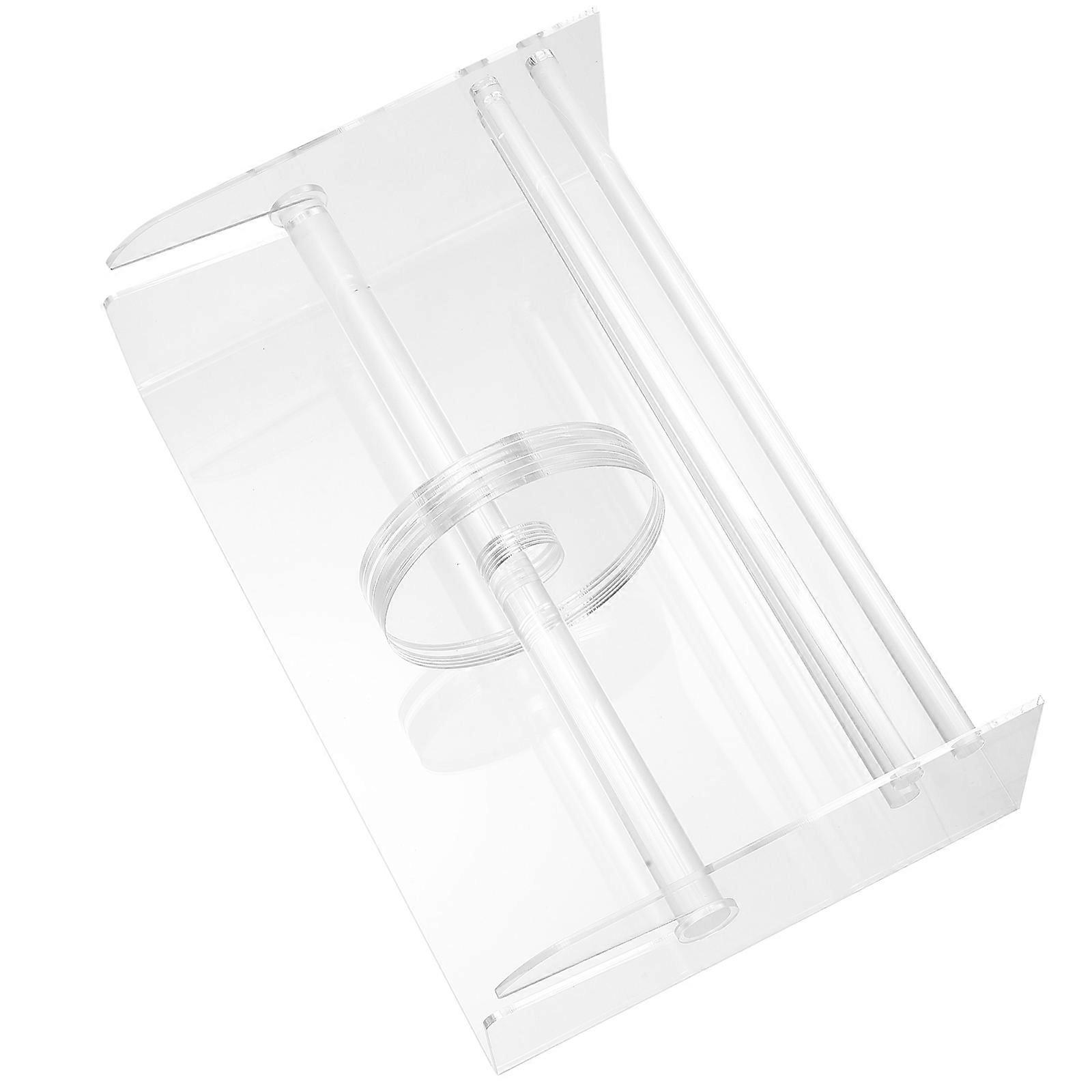 Label Roll Dispenser Clear Acrylic Stand Easy Dispensing for Sticker Rolls 1Pack