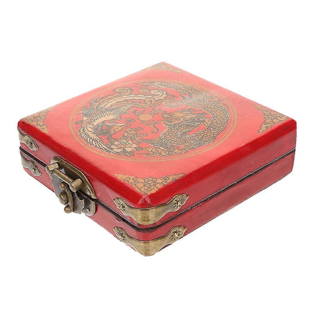 Wooden Treasure Box For Gift Giving Featuring Sturdy Storage Solution 4Pcs 15.30X15.30X4.00CM