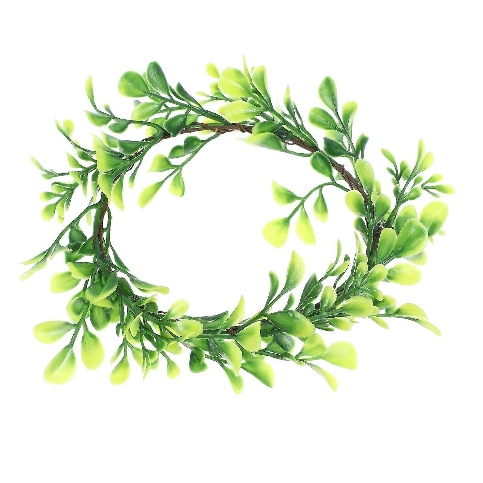 Greenery Candle Wreath For Home Decoration With 5Pcs Natural Style Leaves Creating Atmosphere Enhancement