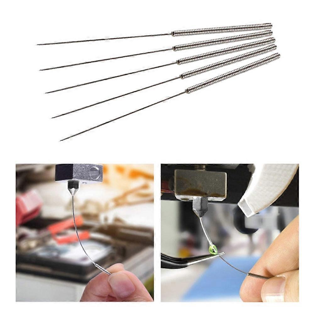 Useful Stainless Steel Nozzle For 3D Printing Printer Cleaning Cylindrical Shape 2 Sets
