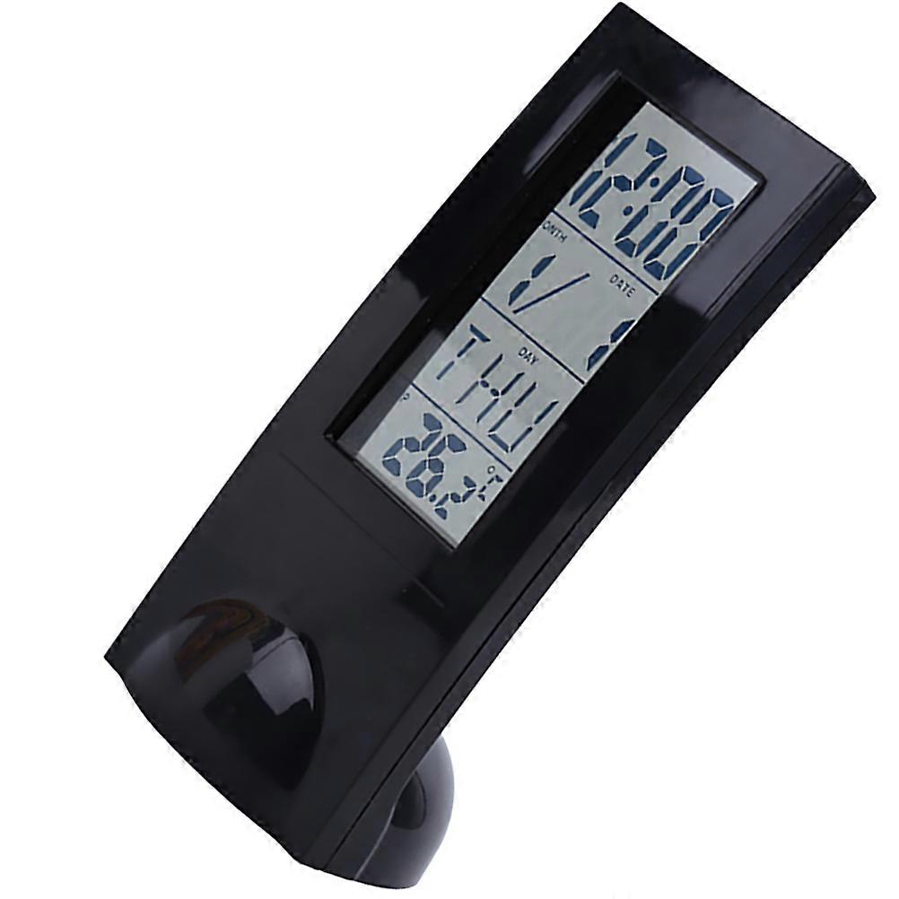 Electronic Alarm Clock Temperature Gauge Clock with Calendar 1Pcs Black