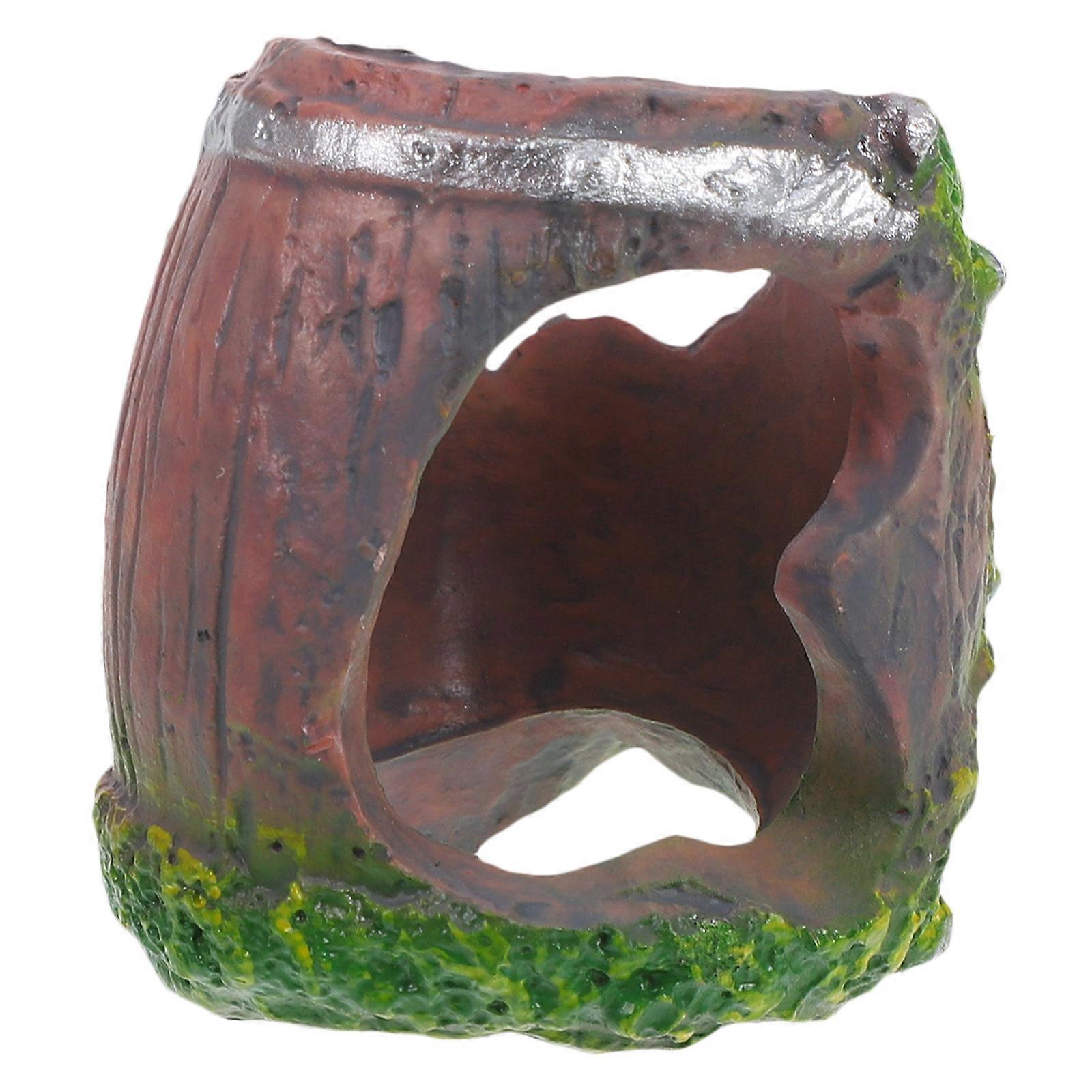 Reptile Hideout Broken Barrel Spider Shelter for Small Animal Breeding