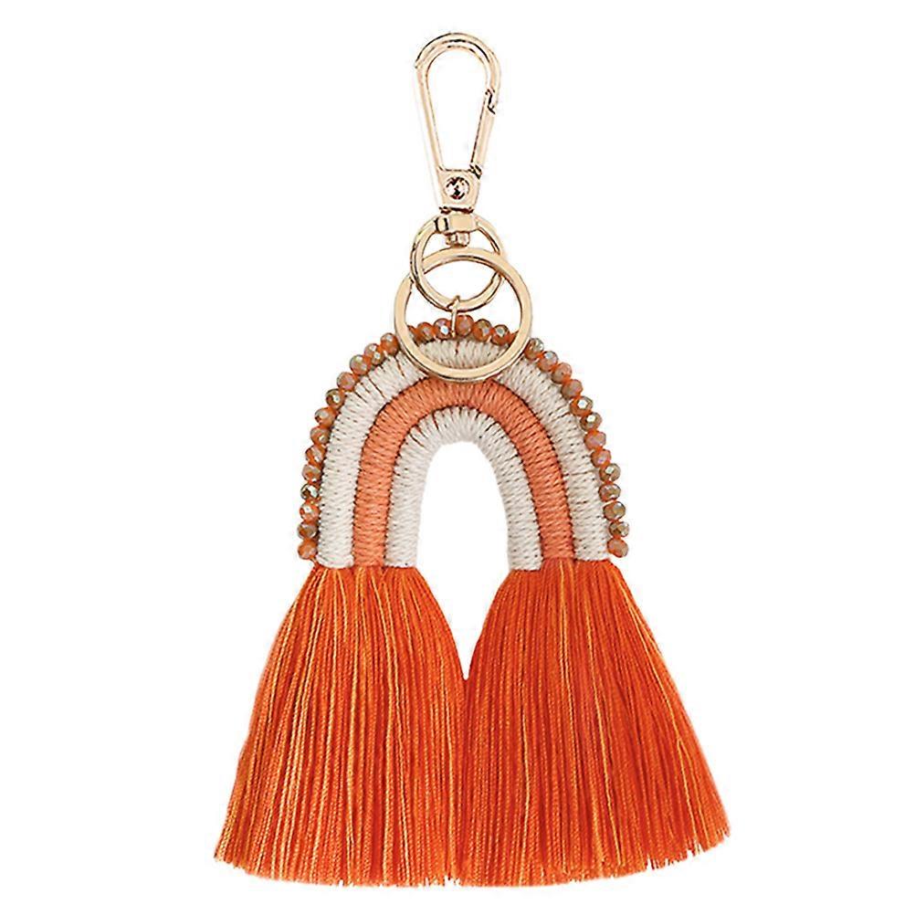 Rainbow Key Chain 2Pcs for Stylish Mobile Phone Pendant Orange