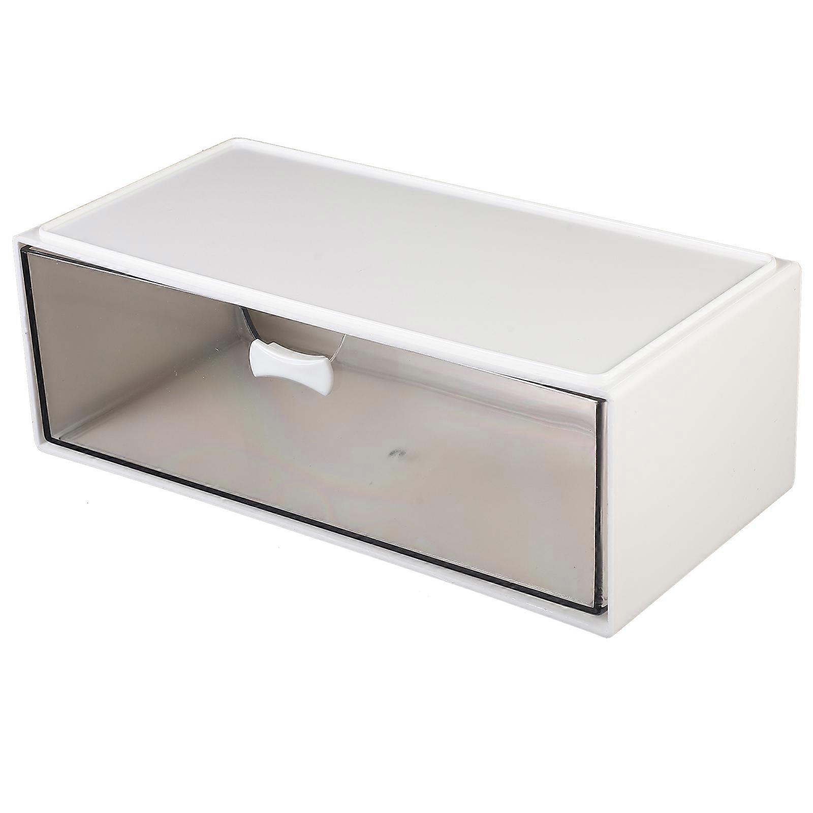 White Clear Plastic Drawer Organizer for Desktop Use