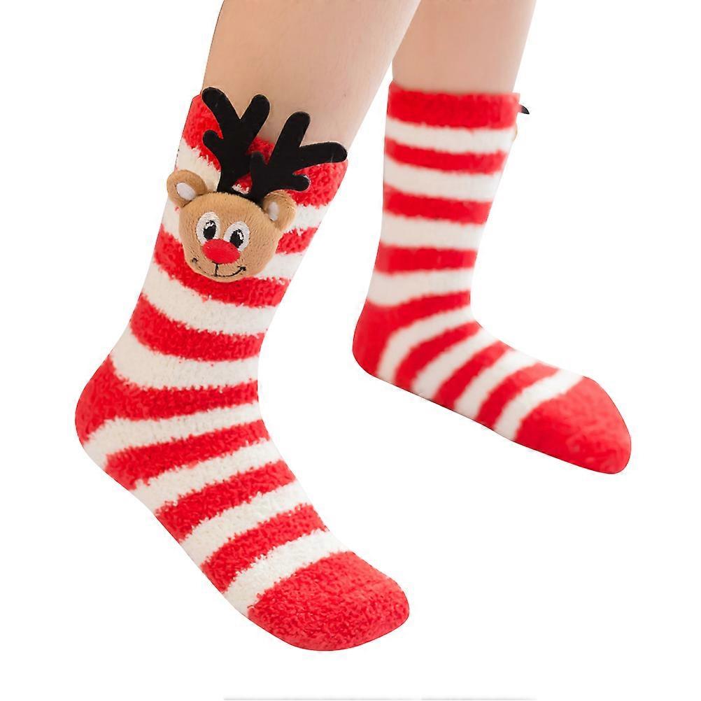 Women Fuzzy Socks Fuzzy Deer Floor Socks for Wearing Use 2Pcs Adults
