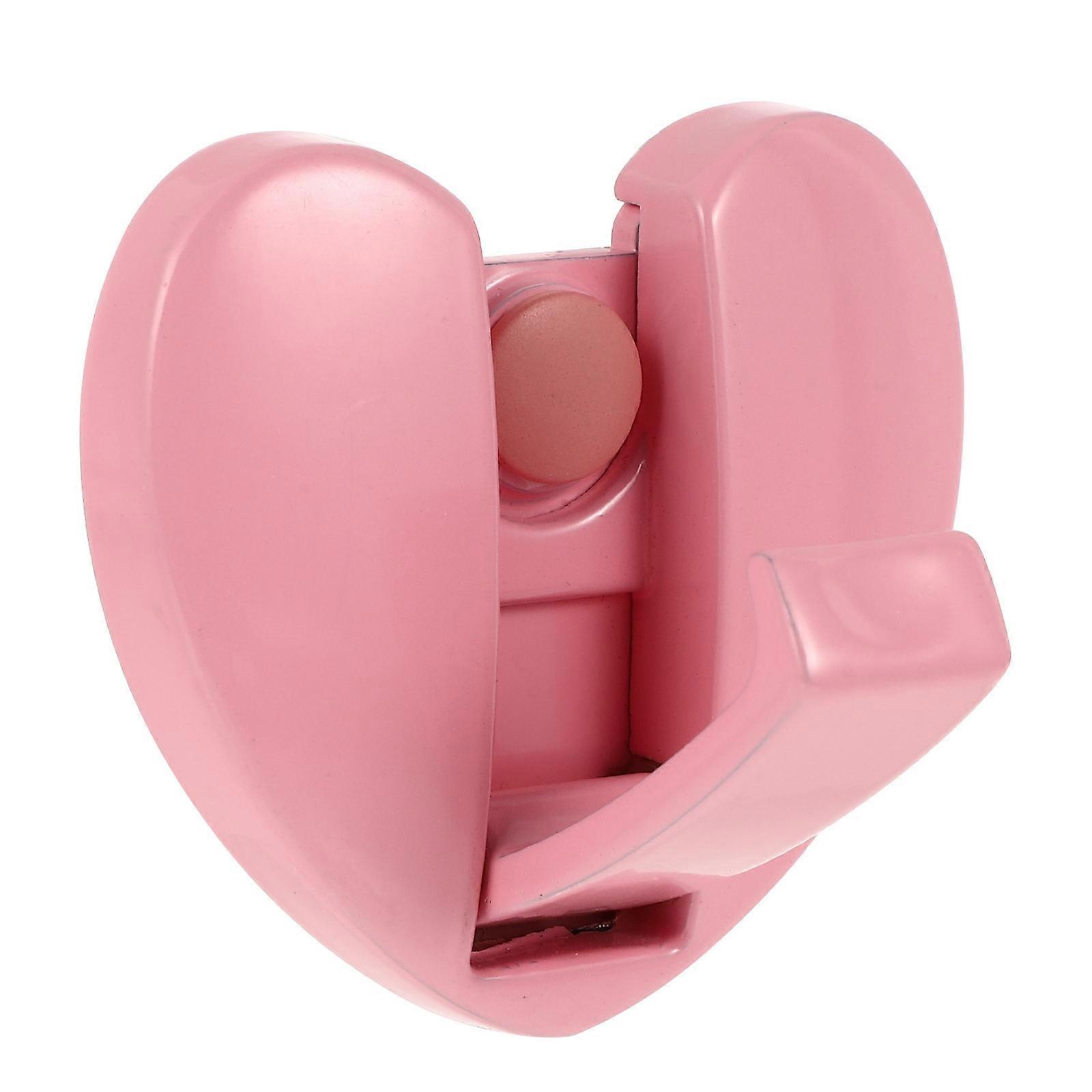 Heart Shaped Wall Mounted Hook Foldable Hook for Home Use 5Pcs Pink