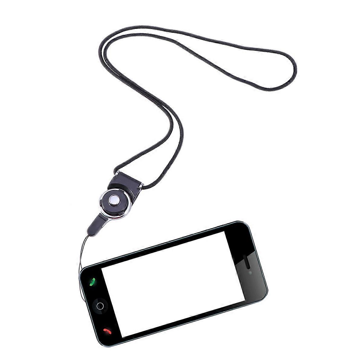 Phone Shell Rope Dual Use Detachable Hanging Lanyard 5Pcs Black Nylon