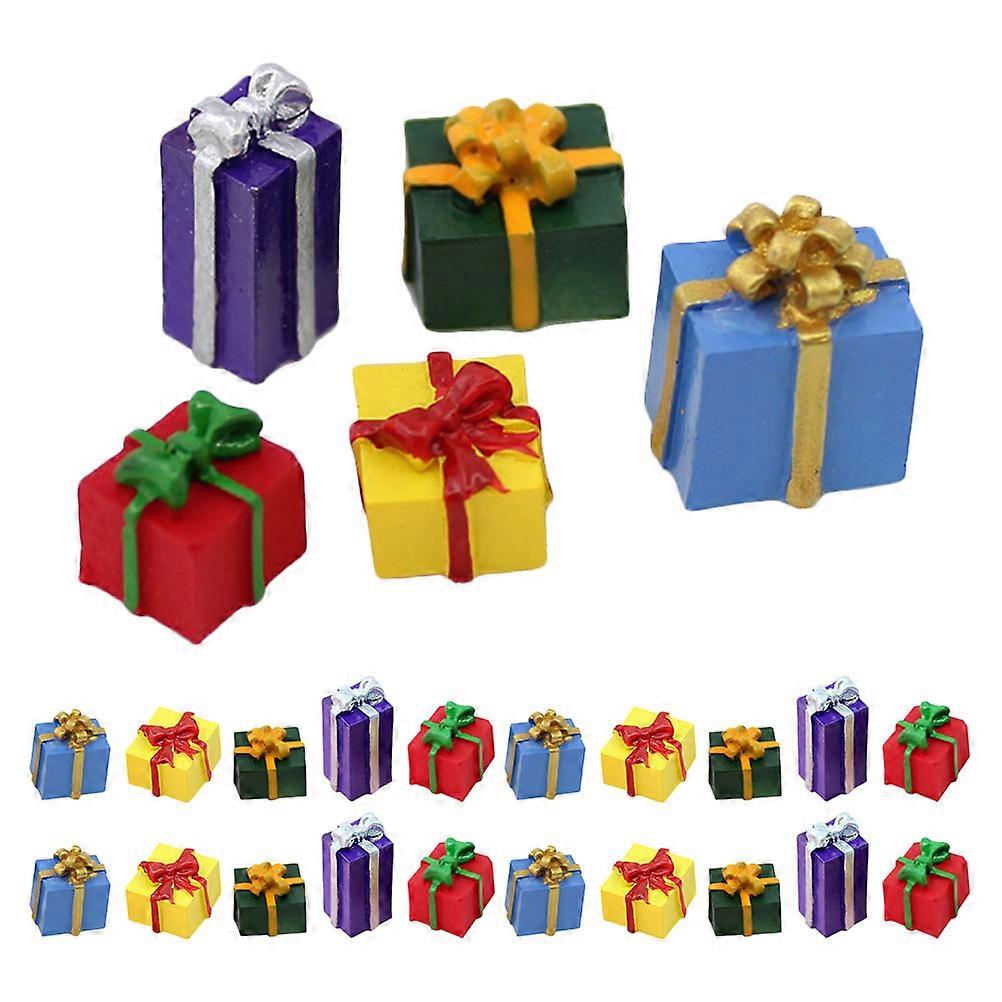 Mini Boxes Ornament Resin for Holiday Craft 60Pcs Assorted