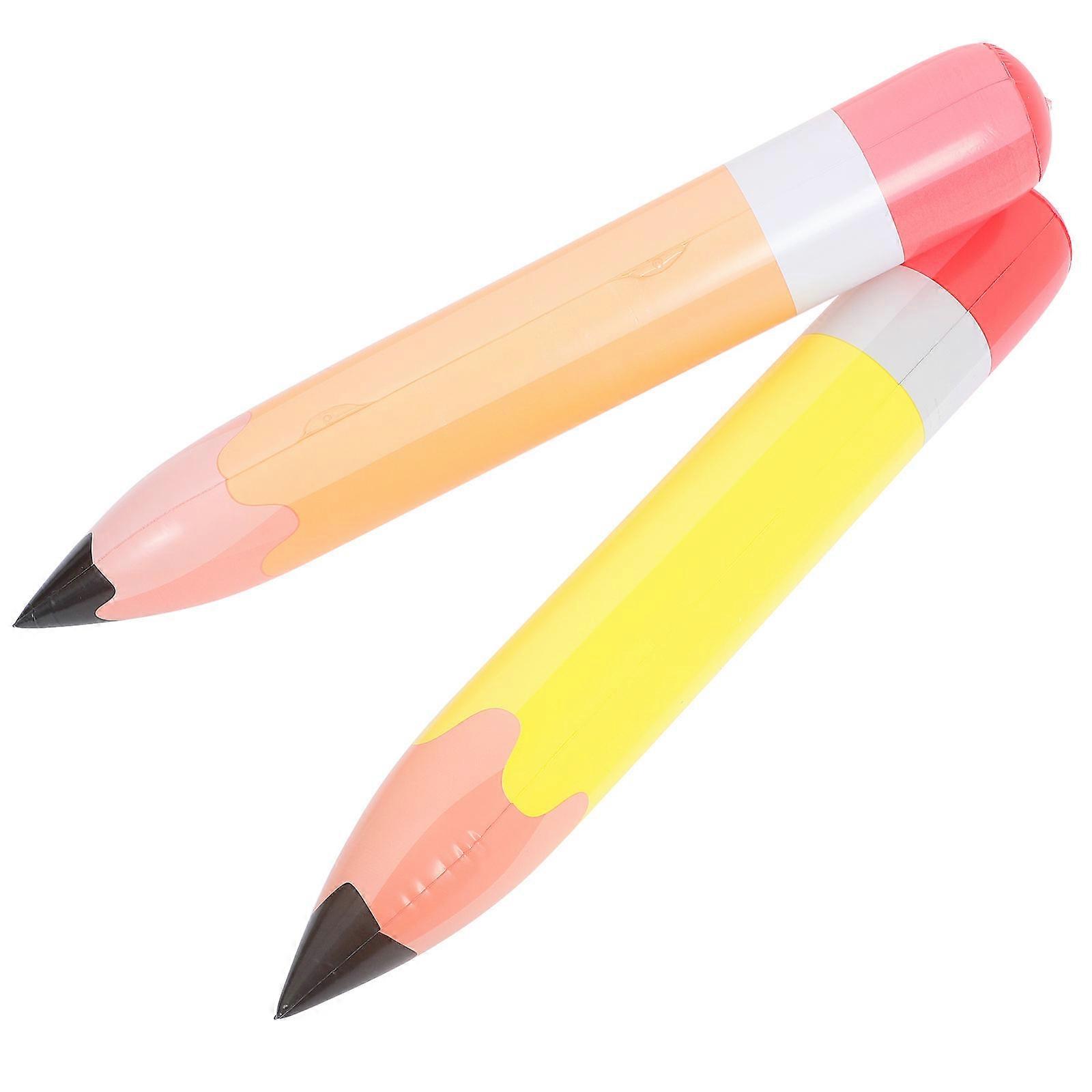 Back to School Balloons Inflatable Pencil for Party Use 2Pcs Colorful Set