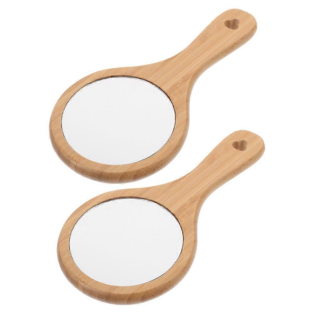 Portable Handheld Mirror For Home And Salon Light Brown 4Pcs Magnifying Function