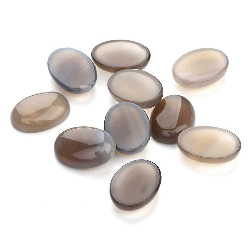 Jewelry Time Accessories Agate Gemstone Patch for DIY 10Pcs Oval Grey