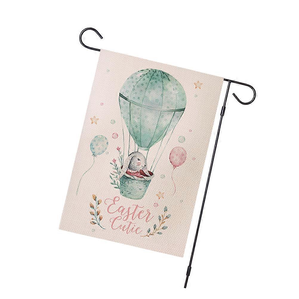 Creative Easter Themed Garden Flag Waterproof Rectangular Decoration 2Pcs for Yard Porch