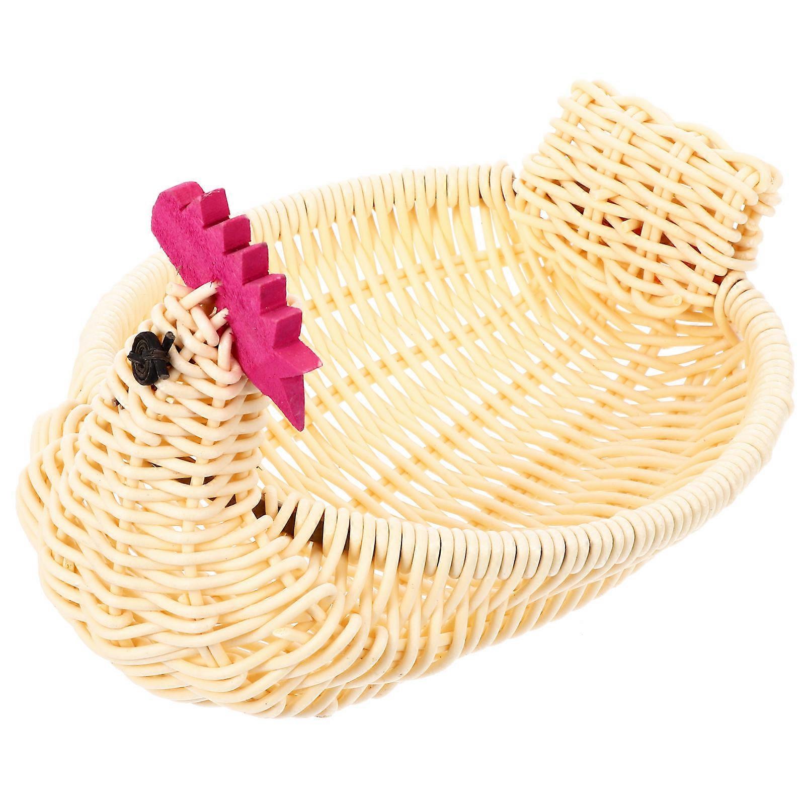 Animal Modeling Fruit Baskets Rattan Storage Use 3Pcs Easter Containers