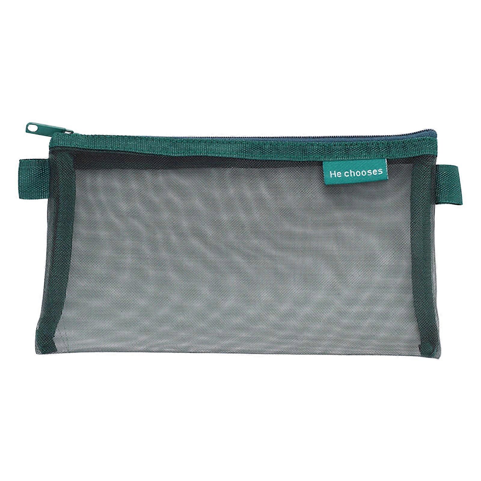 HuiXinOu Exquisite and Transparent Mesh Special Clear Pencil Case forStorage Bag with Multiple Colors Optional Nylon Mesh