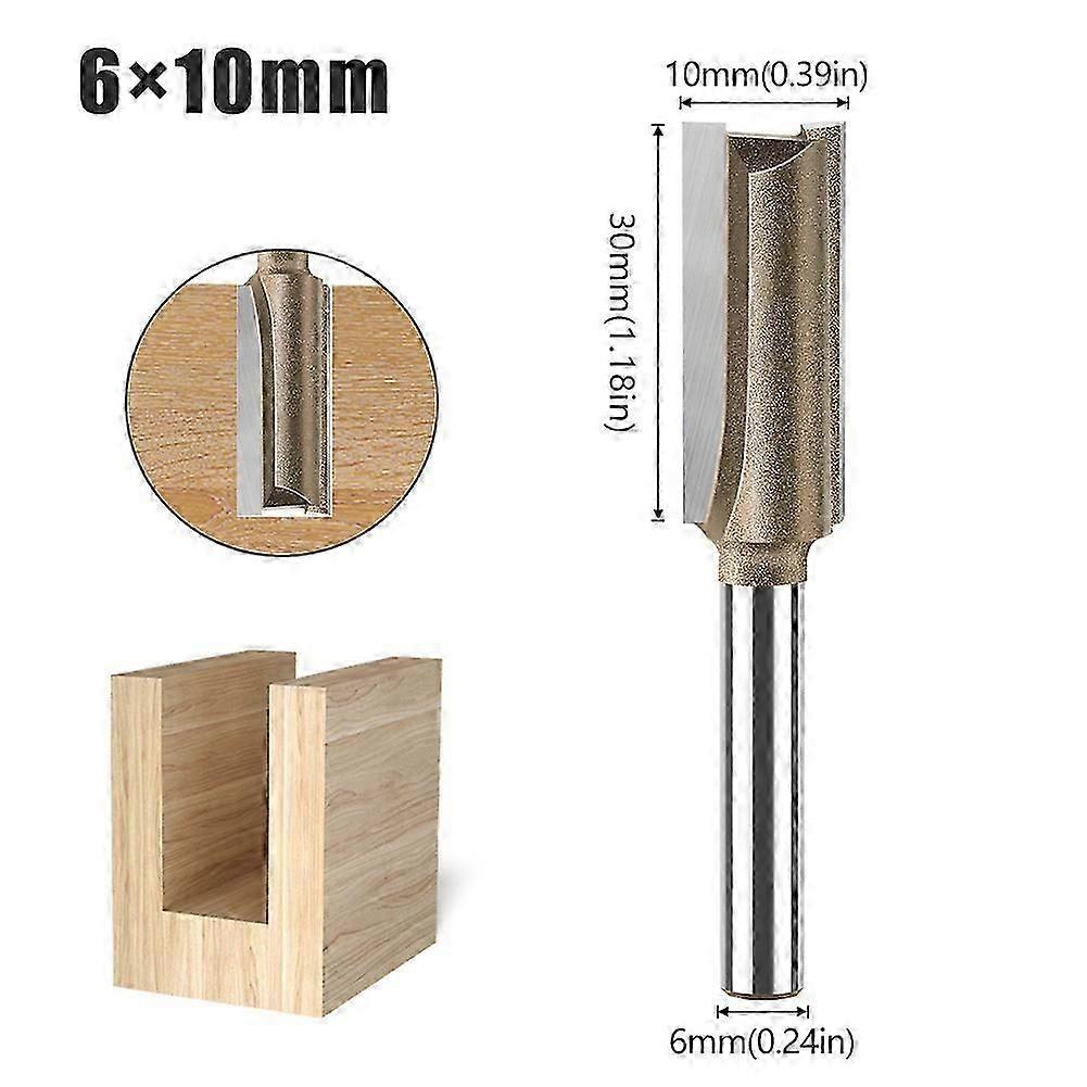 6mm Shank CNC Straight Bit Flush Trim Single Double Flute Router Bit Tungsten Carbide Milling Cutter Woodworking Tools~00528