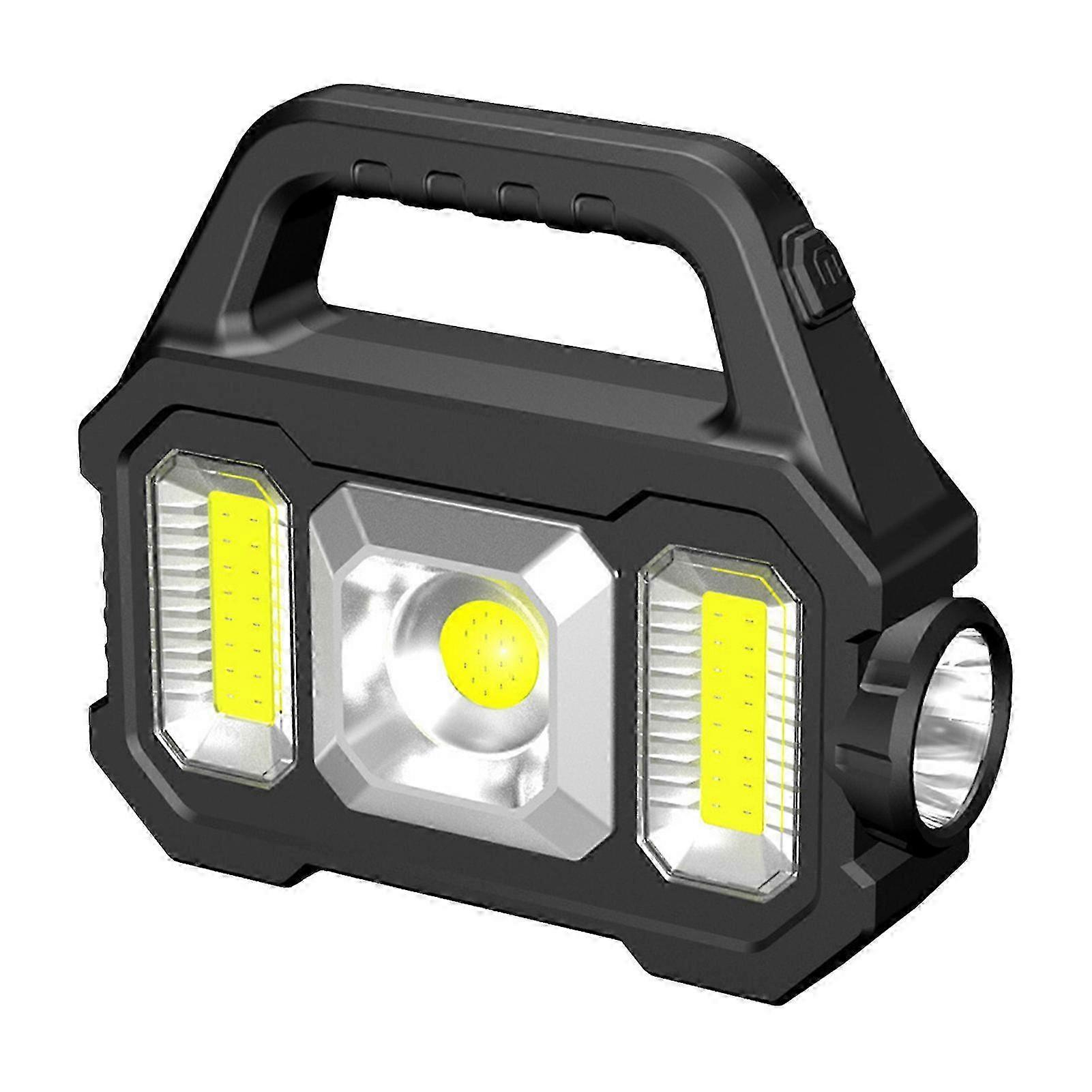 Solar Outdoor Flashlight Portable Rechargeable Super Bright Waterproof Multifunction Work Light with Charging Cable COB Side Lamp Edition 26s